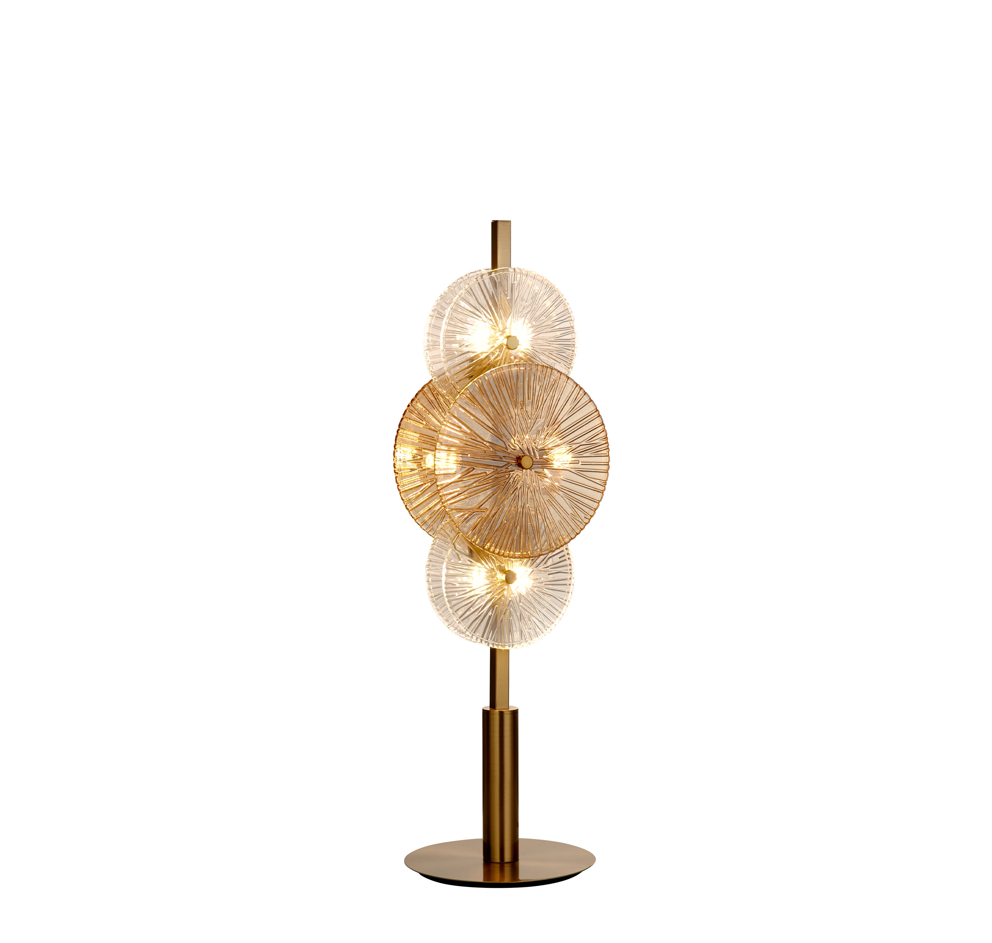 Searchlight Woodbine 6 Light Table Lamp - Bronze, Clear & Amber Glass
