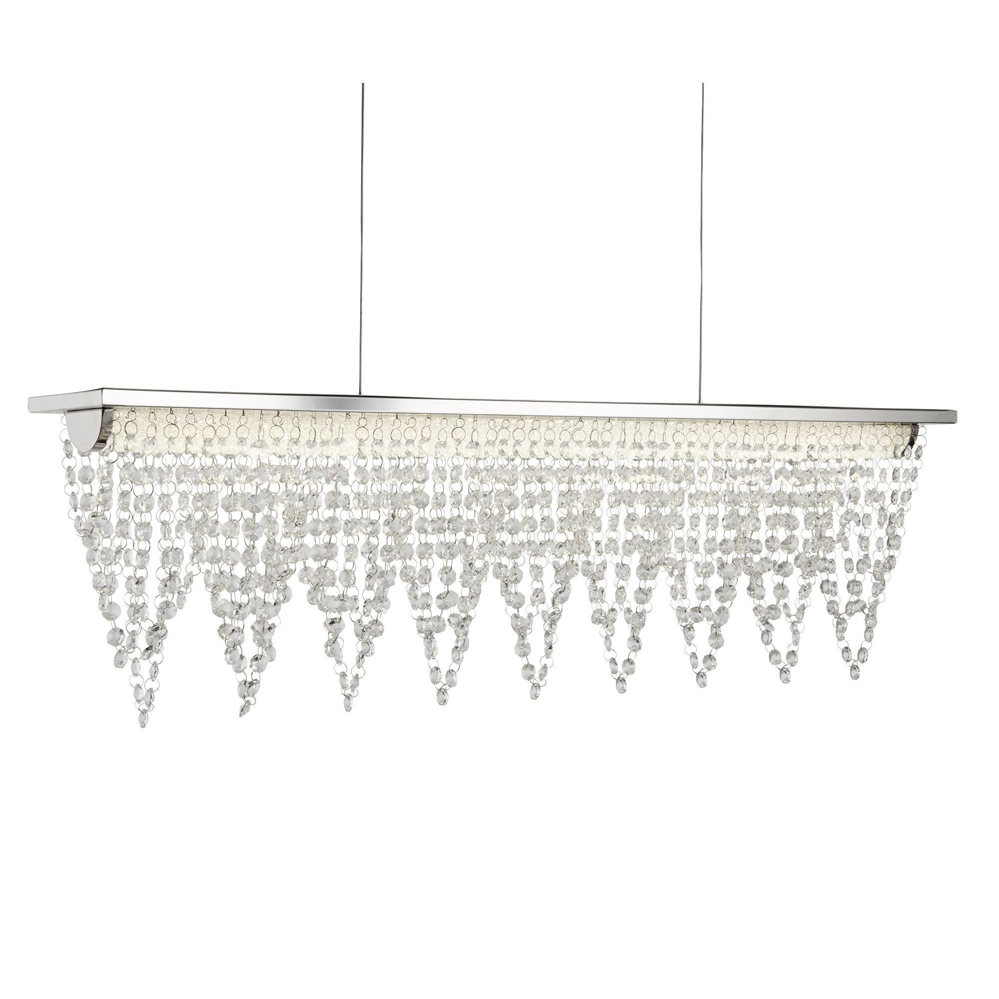Searchlight Daulby LED Bar Pendant - Chrome & Clear Crystal
