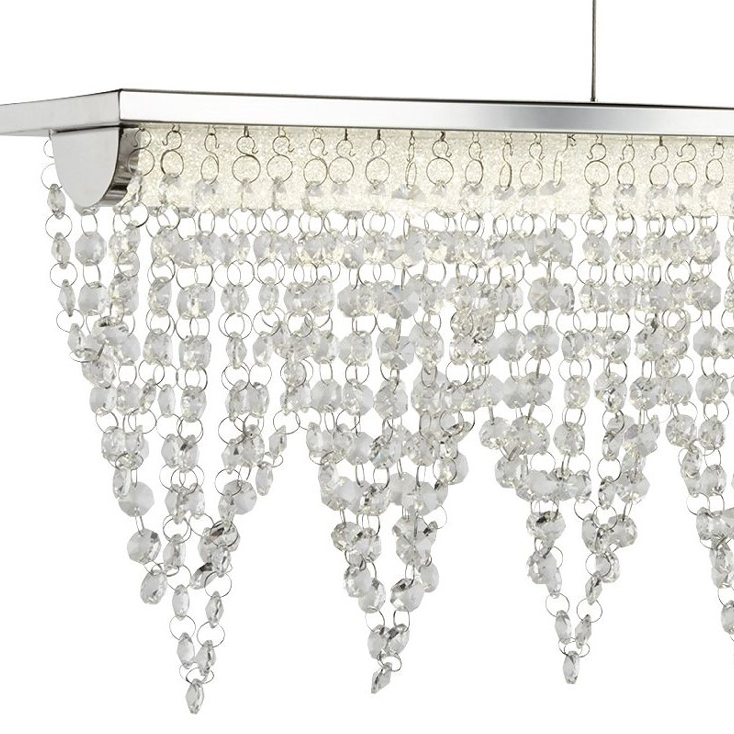 Searchlight Daulby LED Bar Pendant - Chrome & Clear Crystal