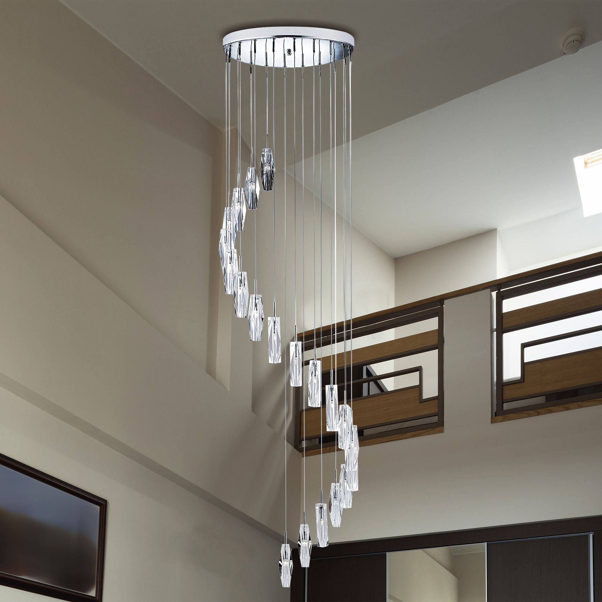 Searchlight Selborne 20 Light Multi-Drop Pendant - Chrome, Clear Crystal