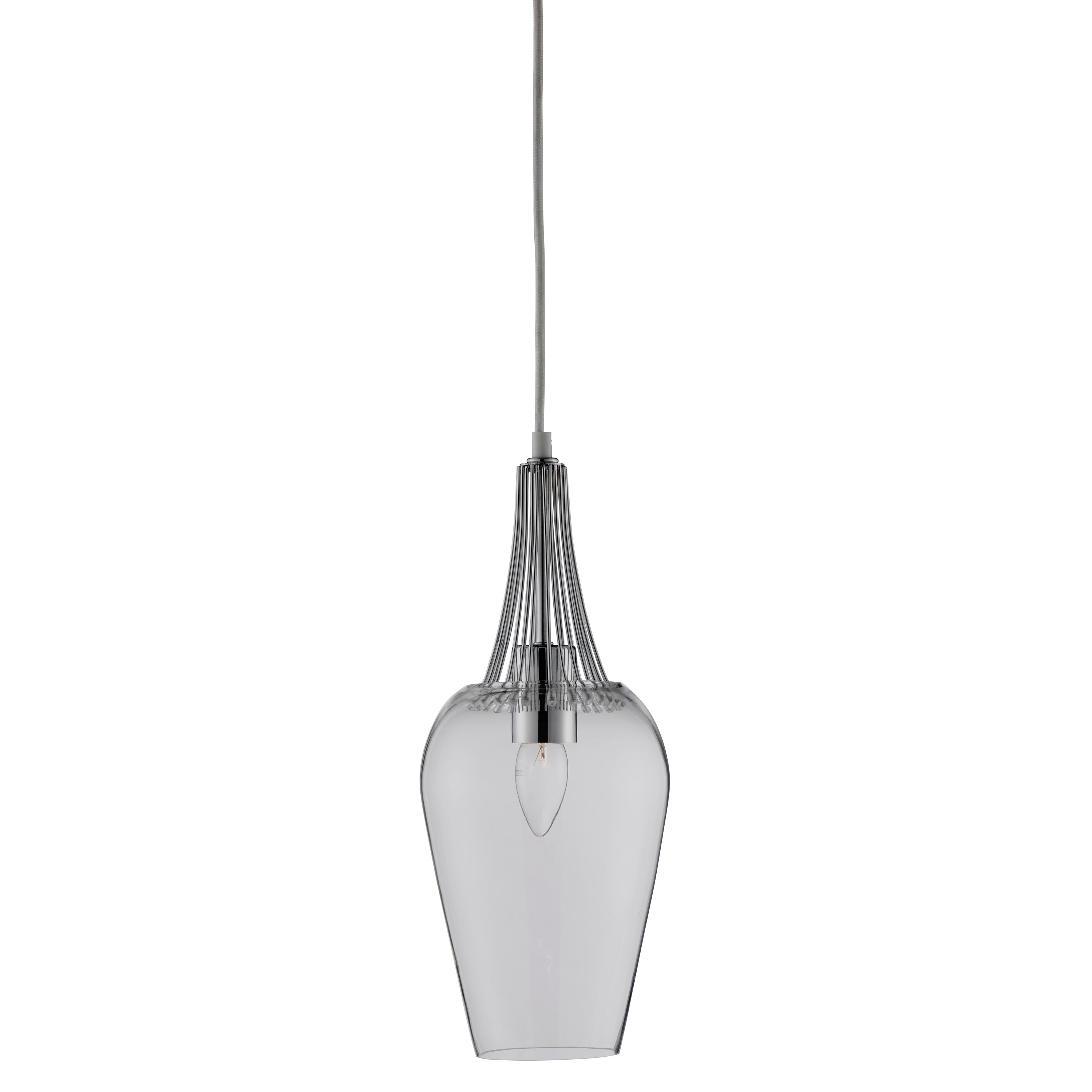 Searchlight Westbank Ceiling Pendant - Chrome & Clear Glass