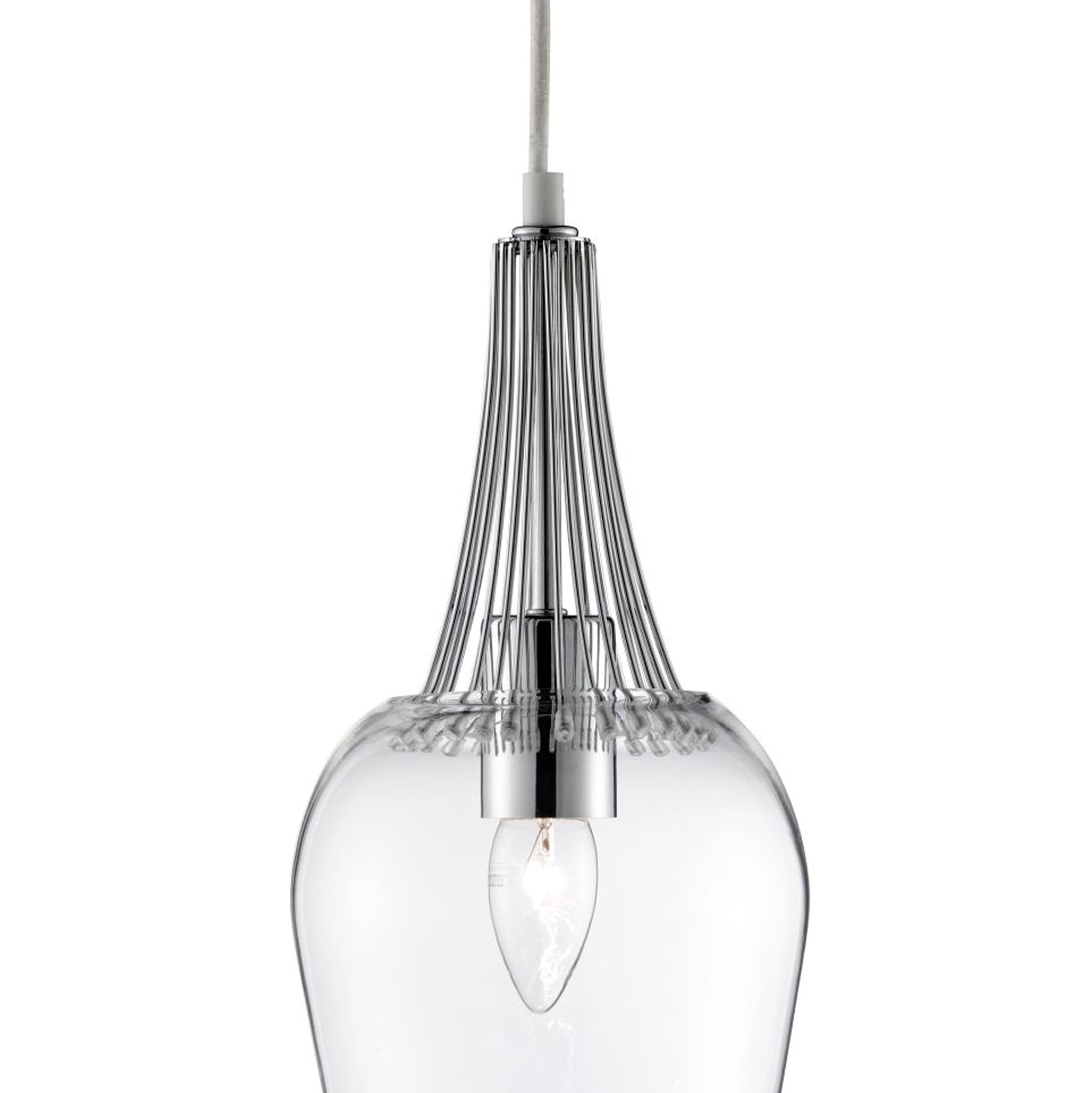 Searchlight Westbank Ceiling Pendant - Chrome & Clear Glass