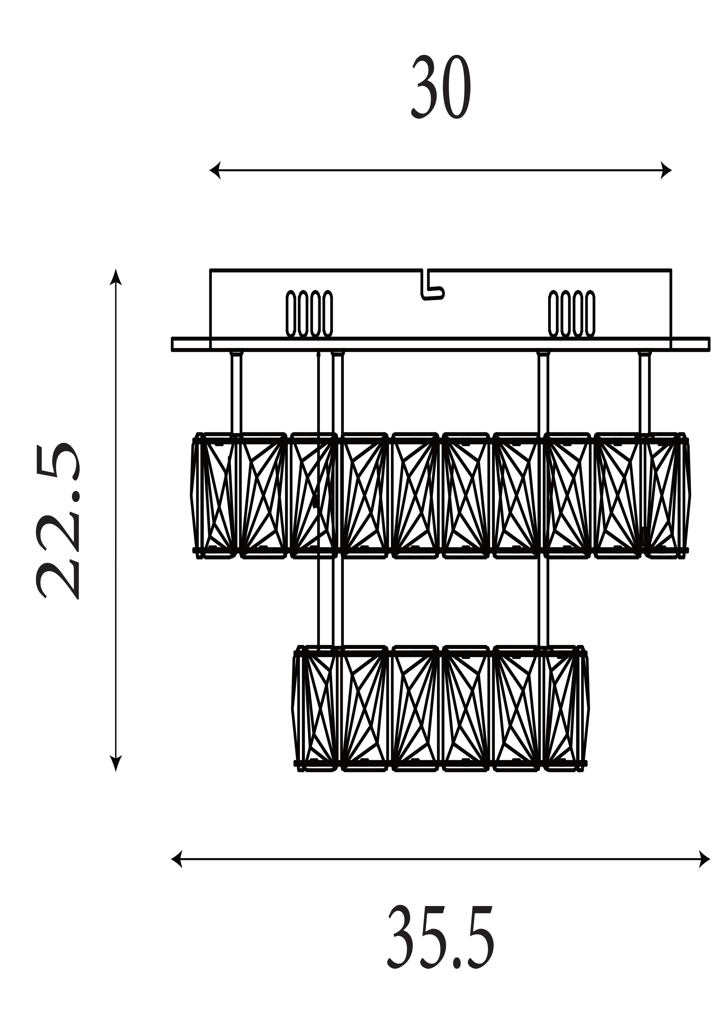 Searchlight Canarvan 2 Tier LED Ceiling Flush - Polished Chrome & Crystal
