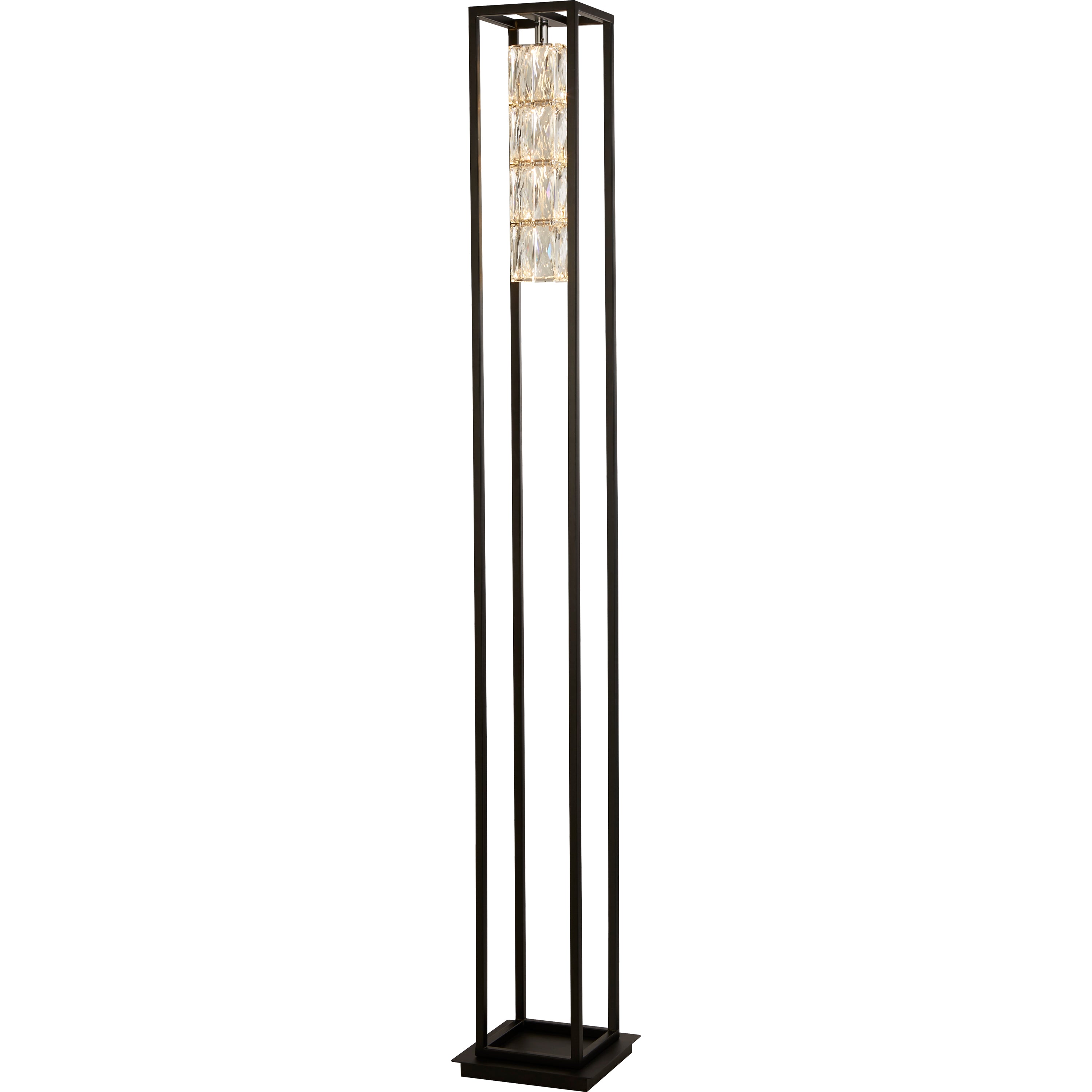 Searchlight Eden Floor Lamp - Matt Black & Crystal