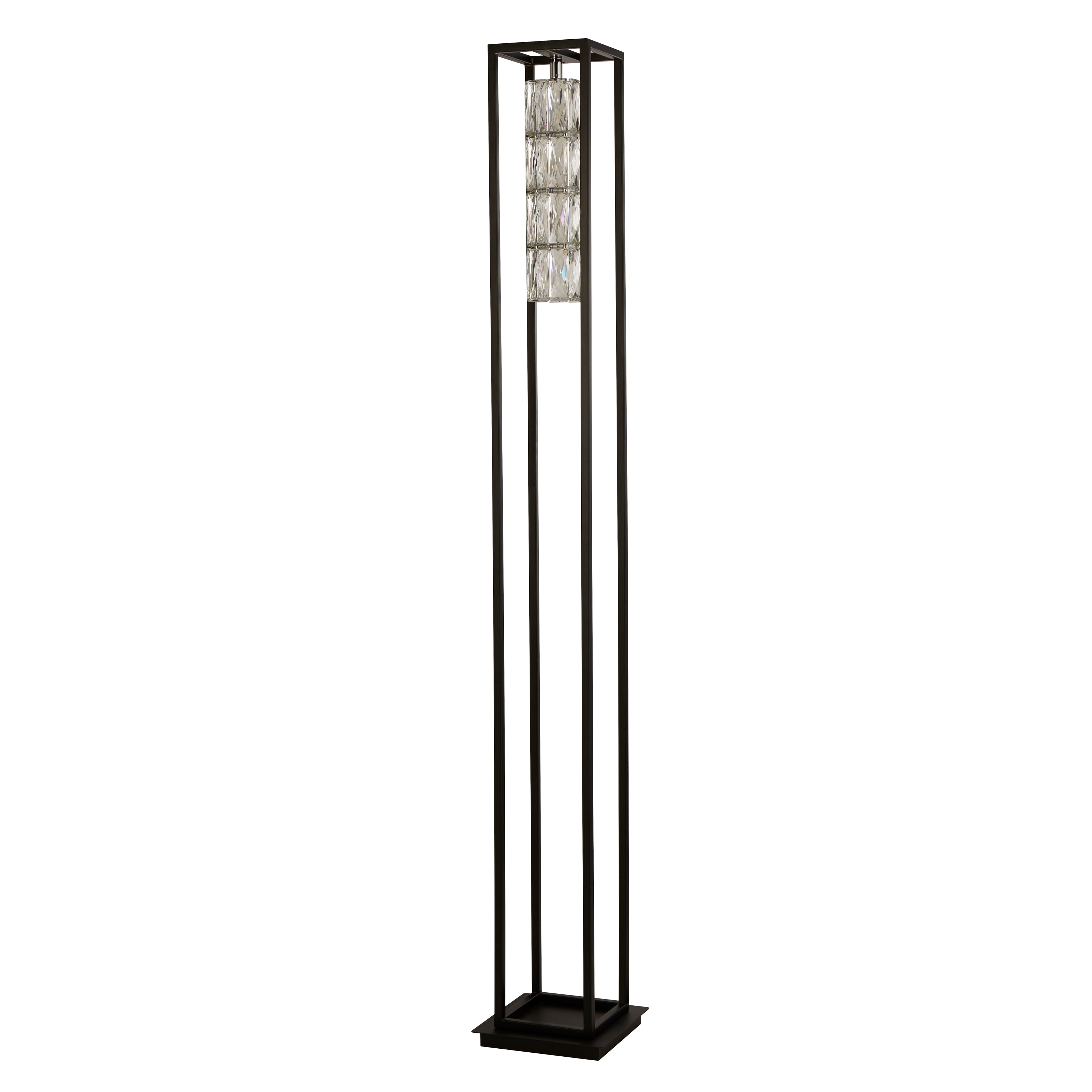 Searchlight Eden Floor Lamp - Matt Black & Crystal
