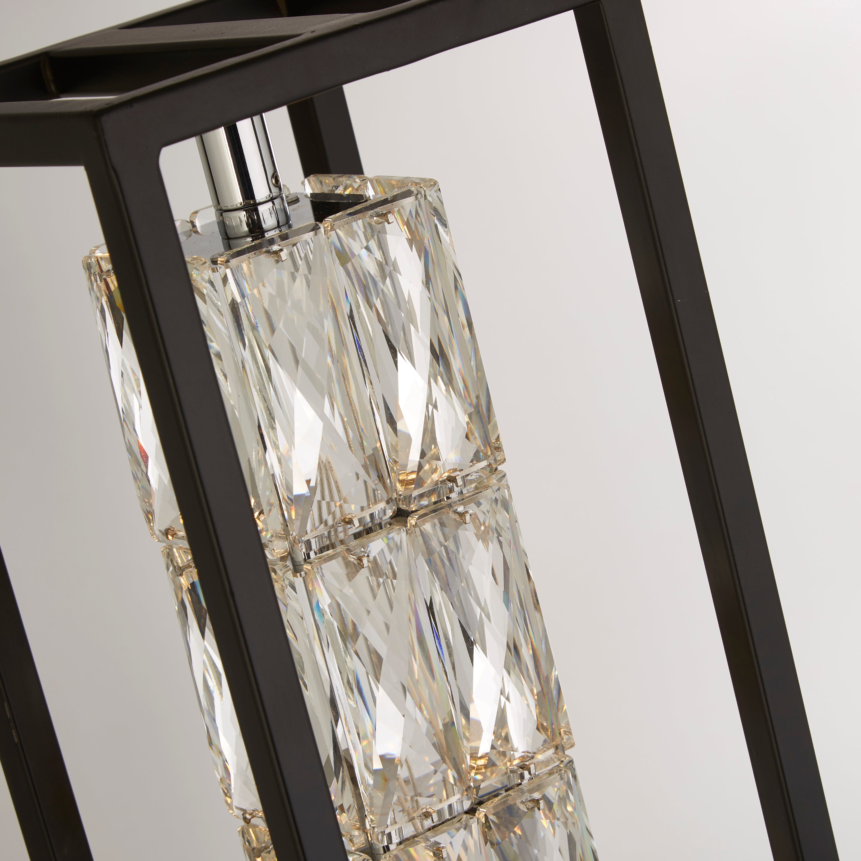 Searchlight Eden Floor Lamp - Matt Black & Crystal