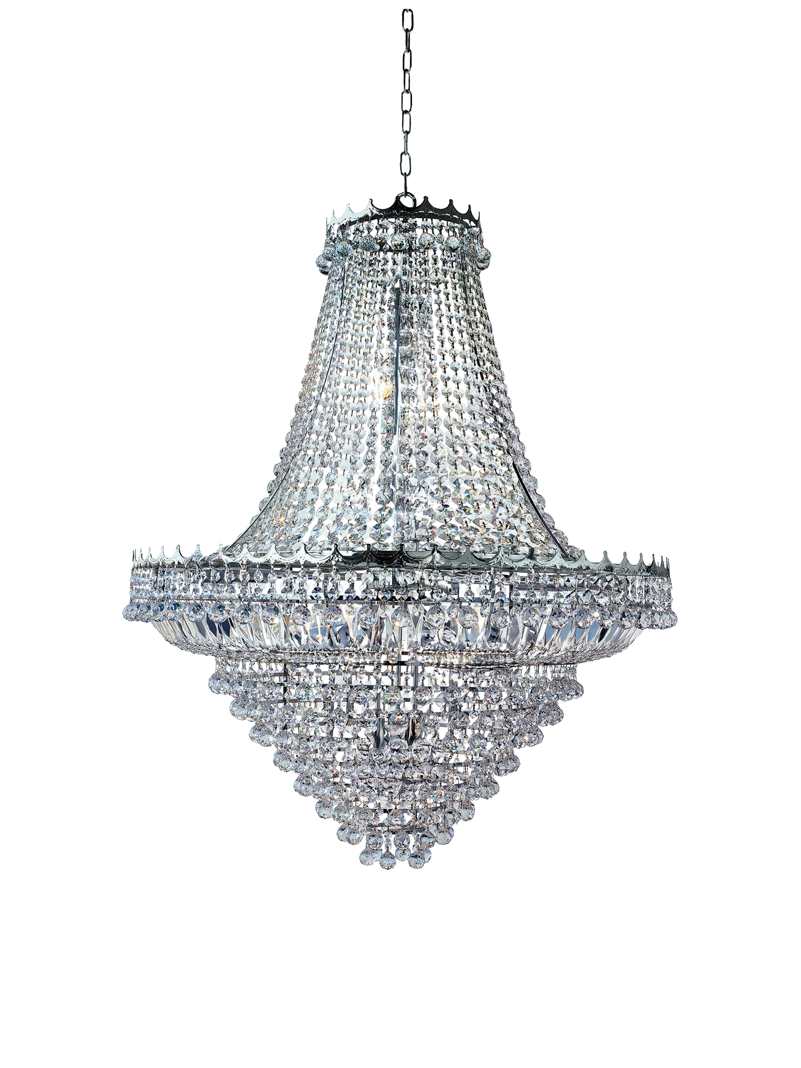 Searchlight Villas 19 Light Chandelier - Chrome Metal & Crystal