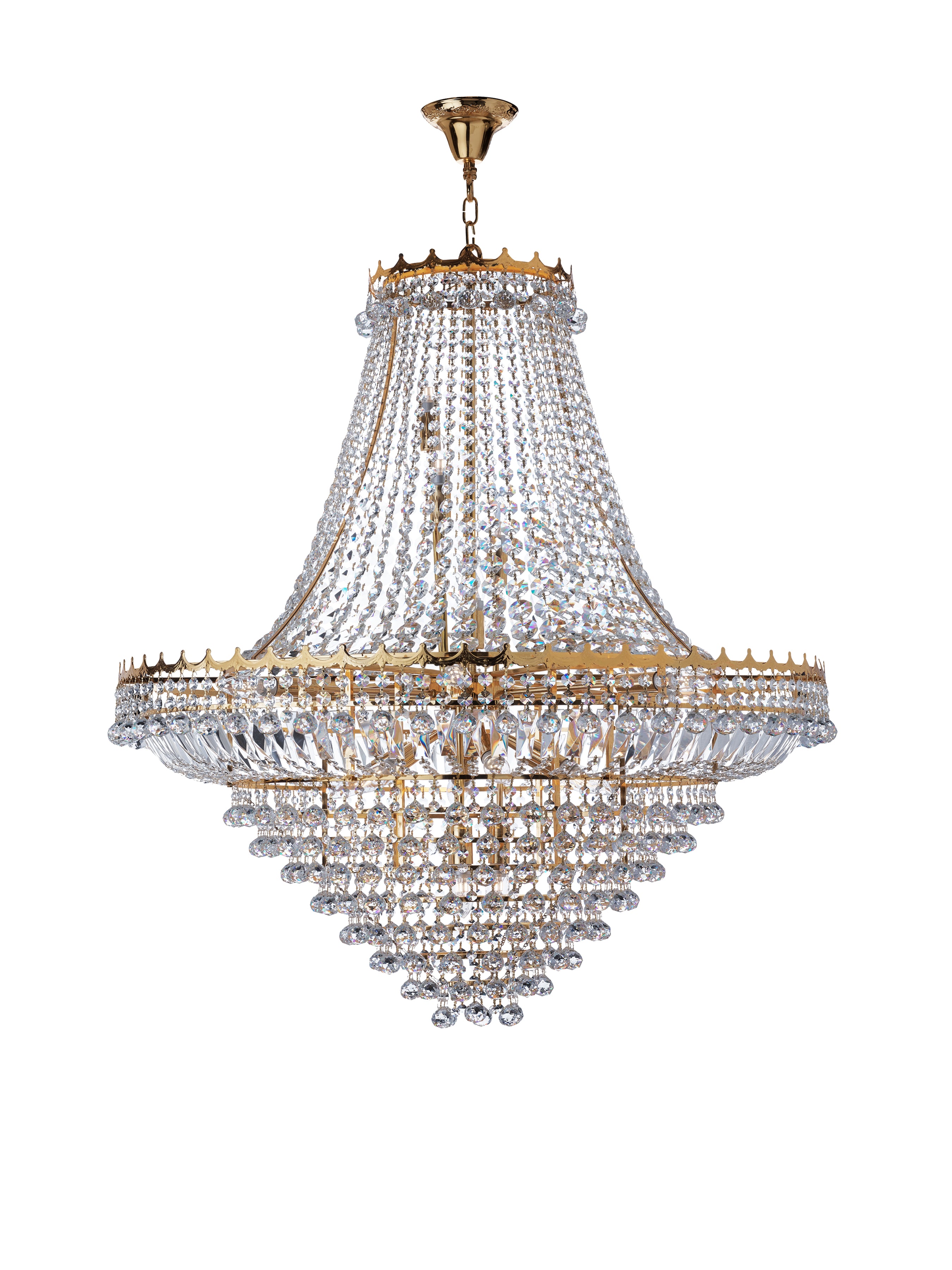 Searchlight Villas 19 Light Chandelier - Gold Metal & Crystal