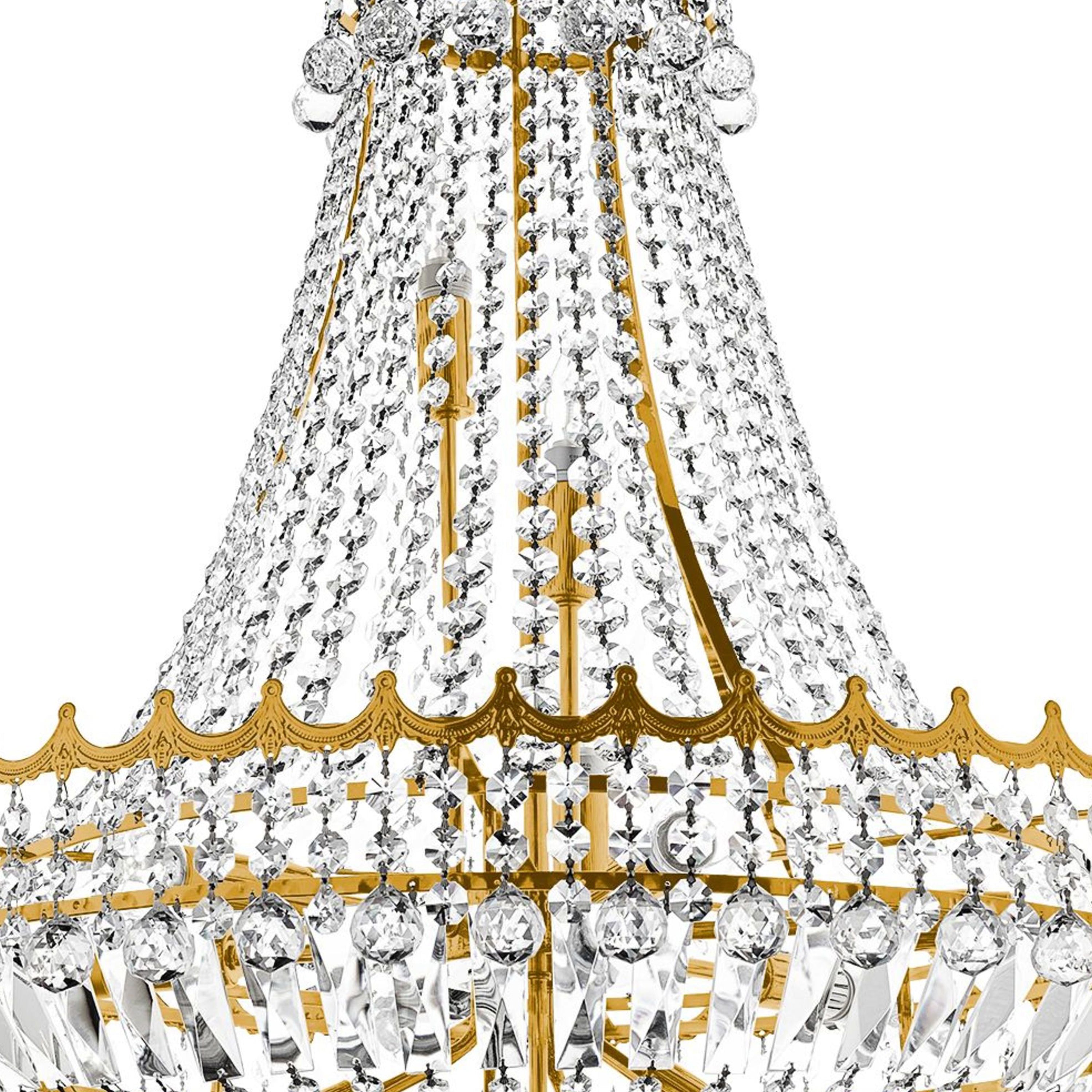 Searchlight Villas 13 Light Chandelier - Gold Metal & Crystal