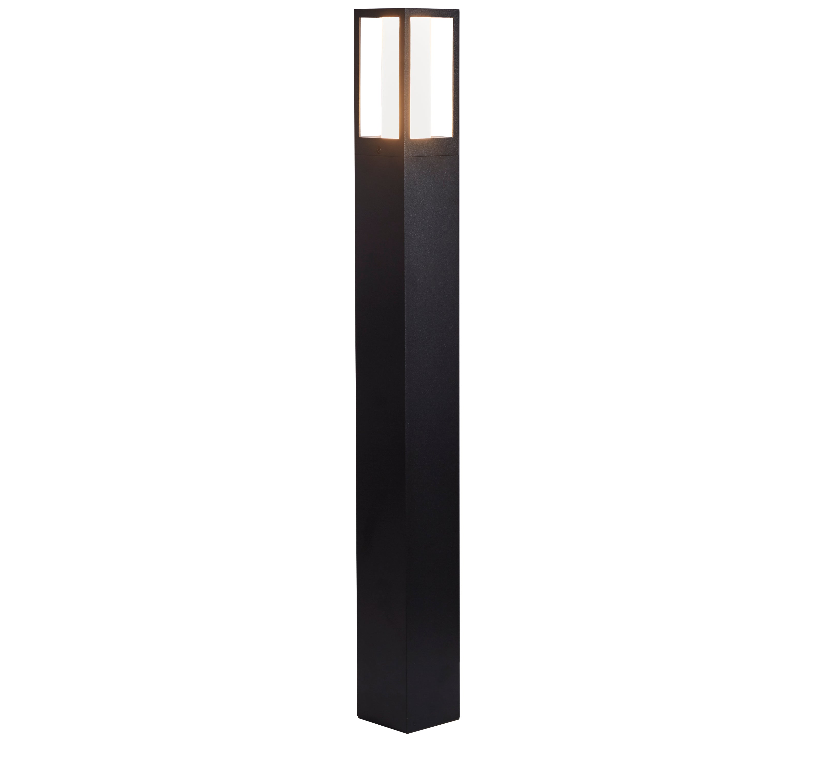 Searchlight Badminton 730mm Outdoor Post - Black & Matt White Polycarbonate