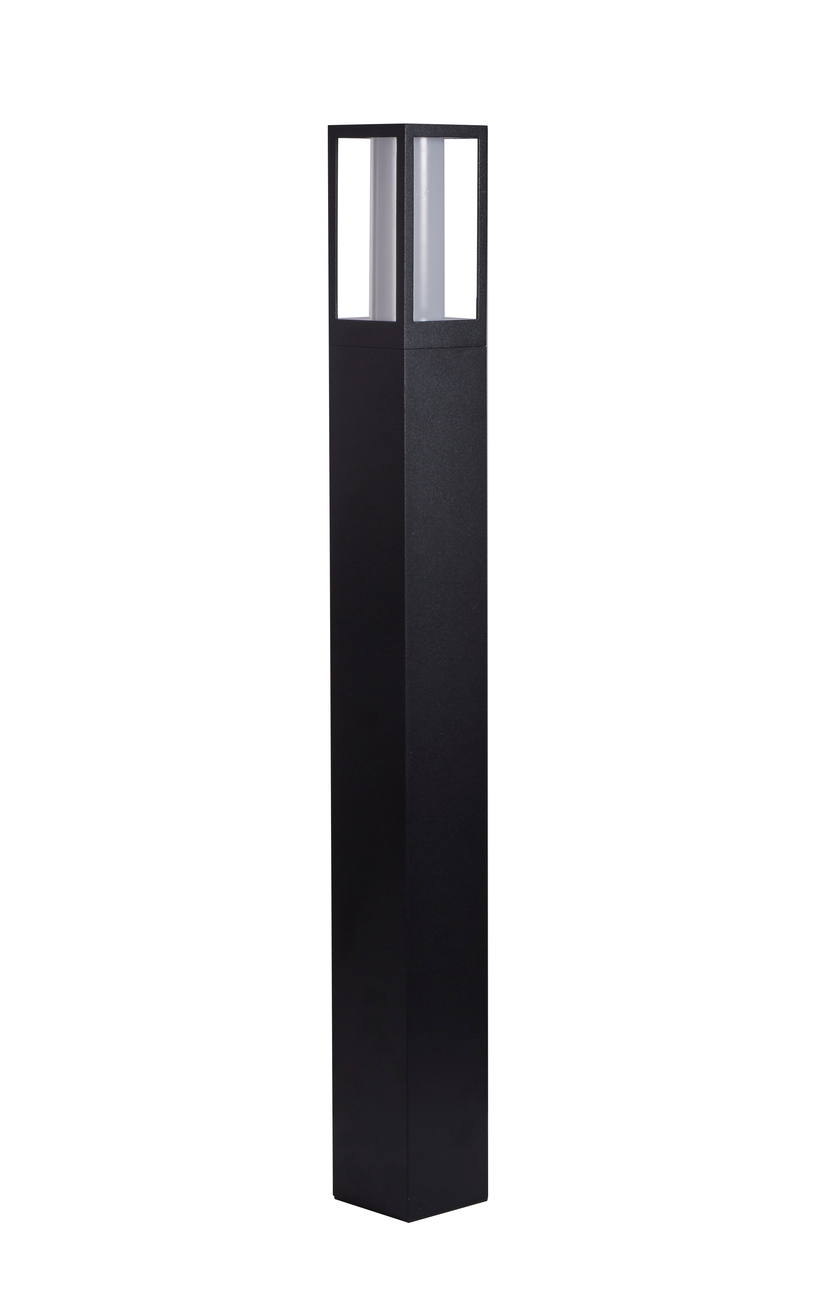 Searchlight Badminton 730mm Outdoor Post - Black & Matt White Polycarbonate