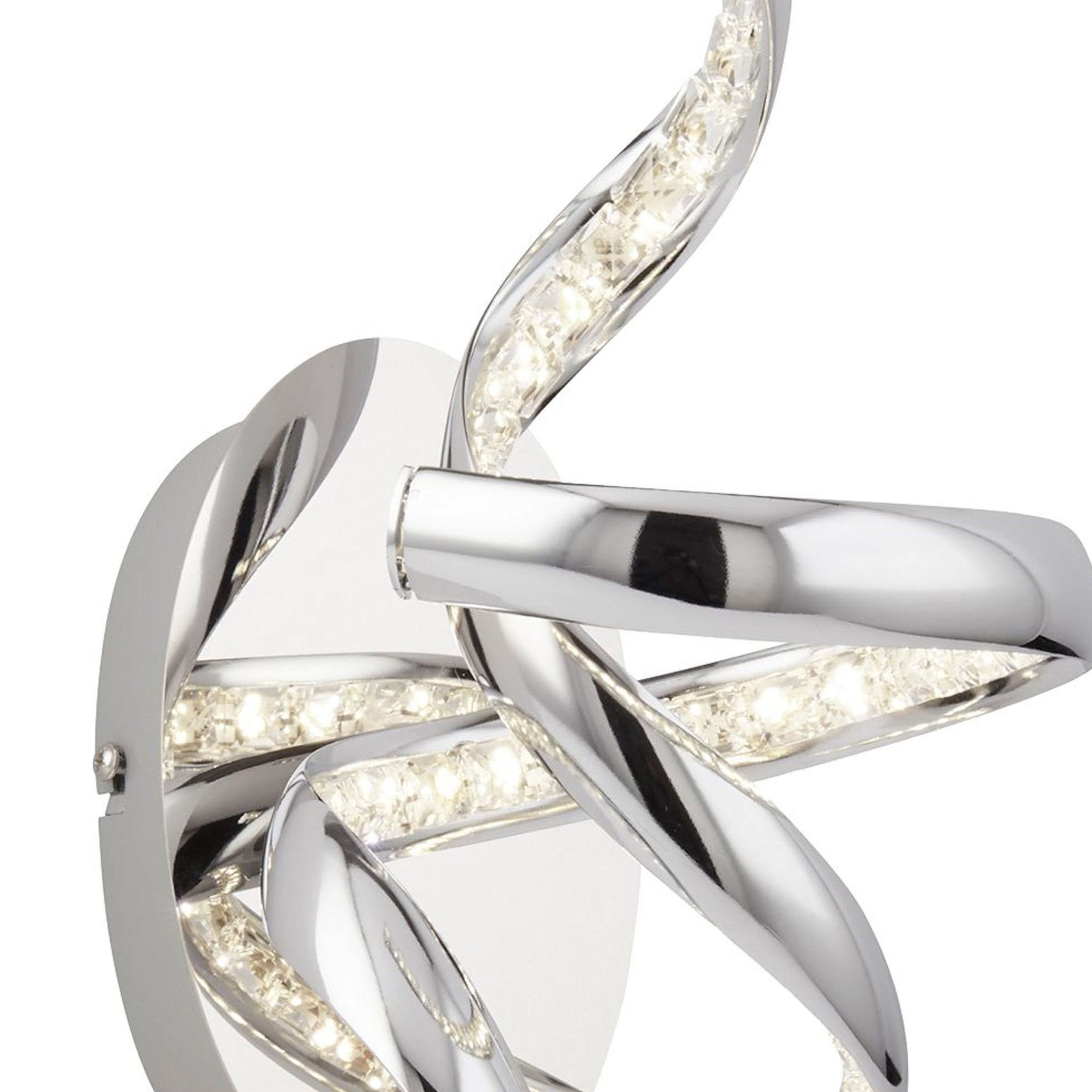 Searchlight Tennyson LED Wall Light - Chrome & Clear Crystal