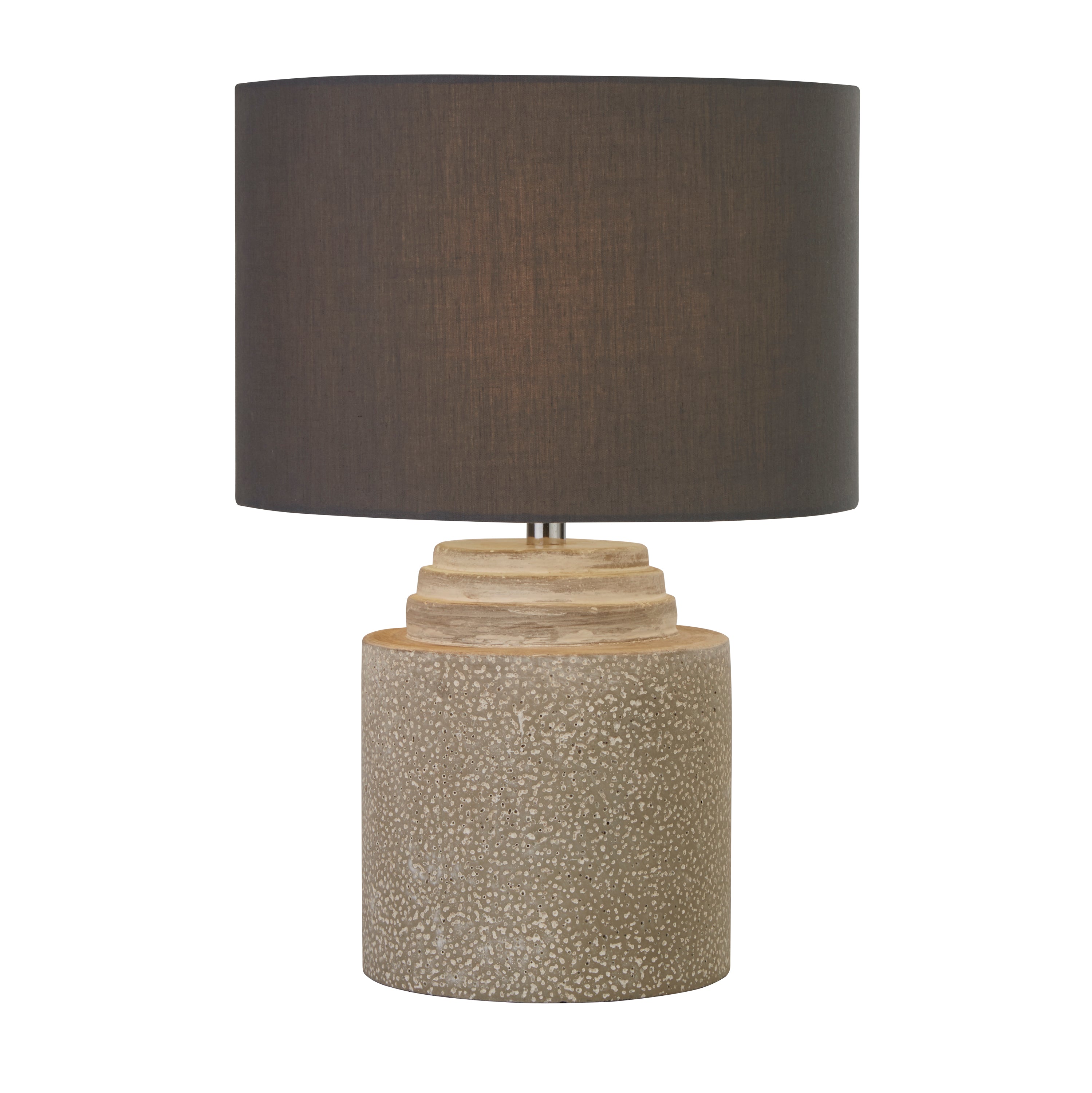 Searchlight Zante Table Lamp - Cement Base & Fabric Shade