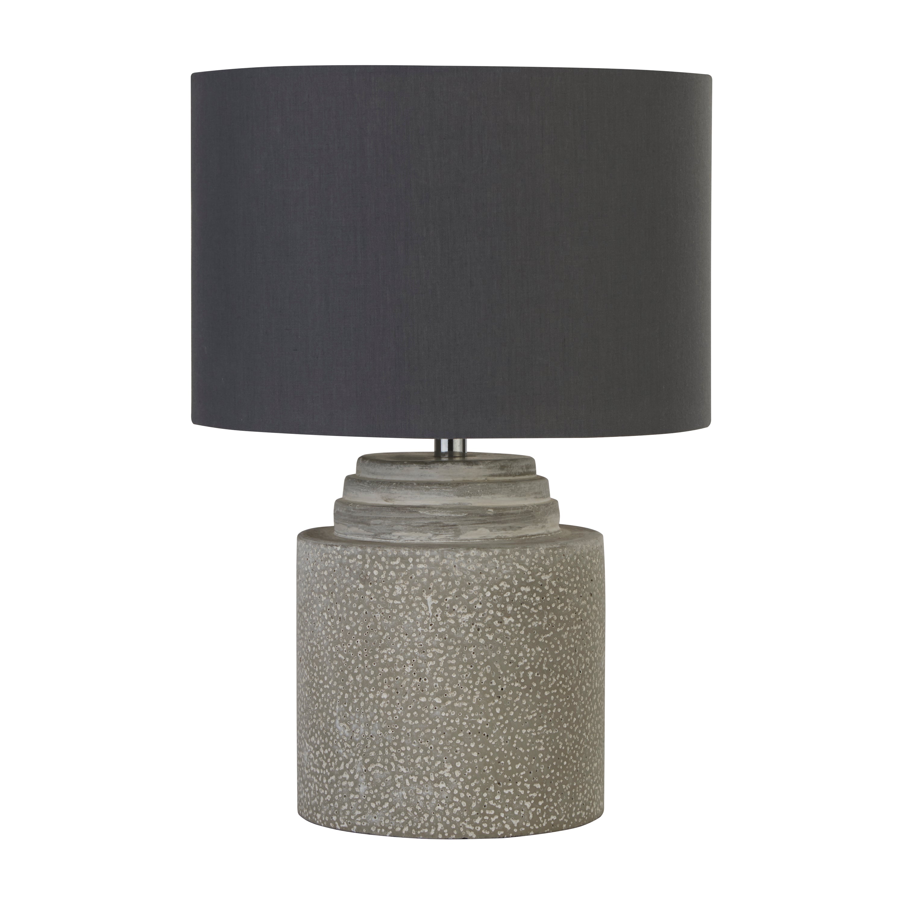 Searchlight Zante Table Lamp - Cement Base & Fabric Shade