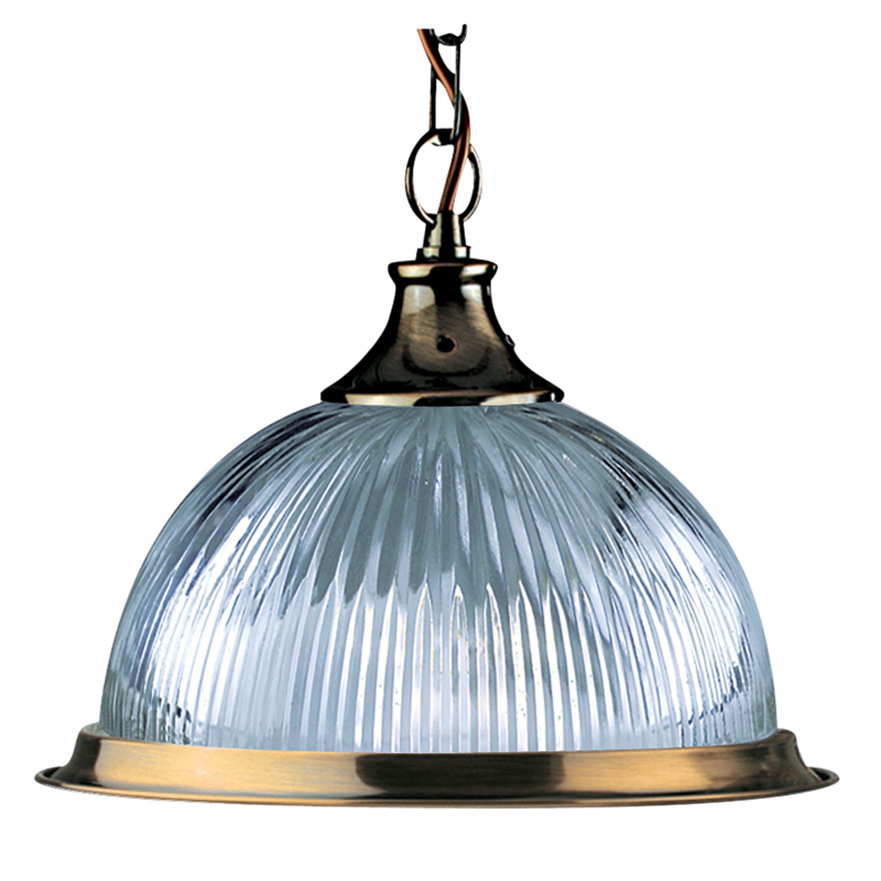Searchlight Aintree Ceiling Pendant - Antique Brass & Glass