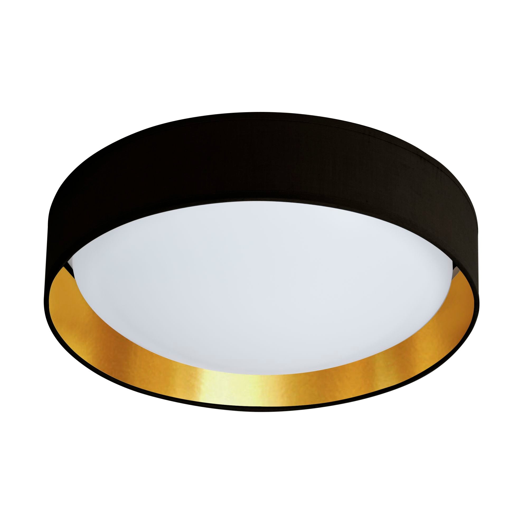 Searchlight Garson LED Flush Ceiling Light - Black/Gold Shade & Acrylic Diffuser