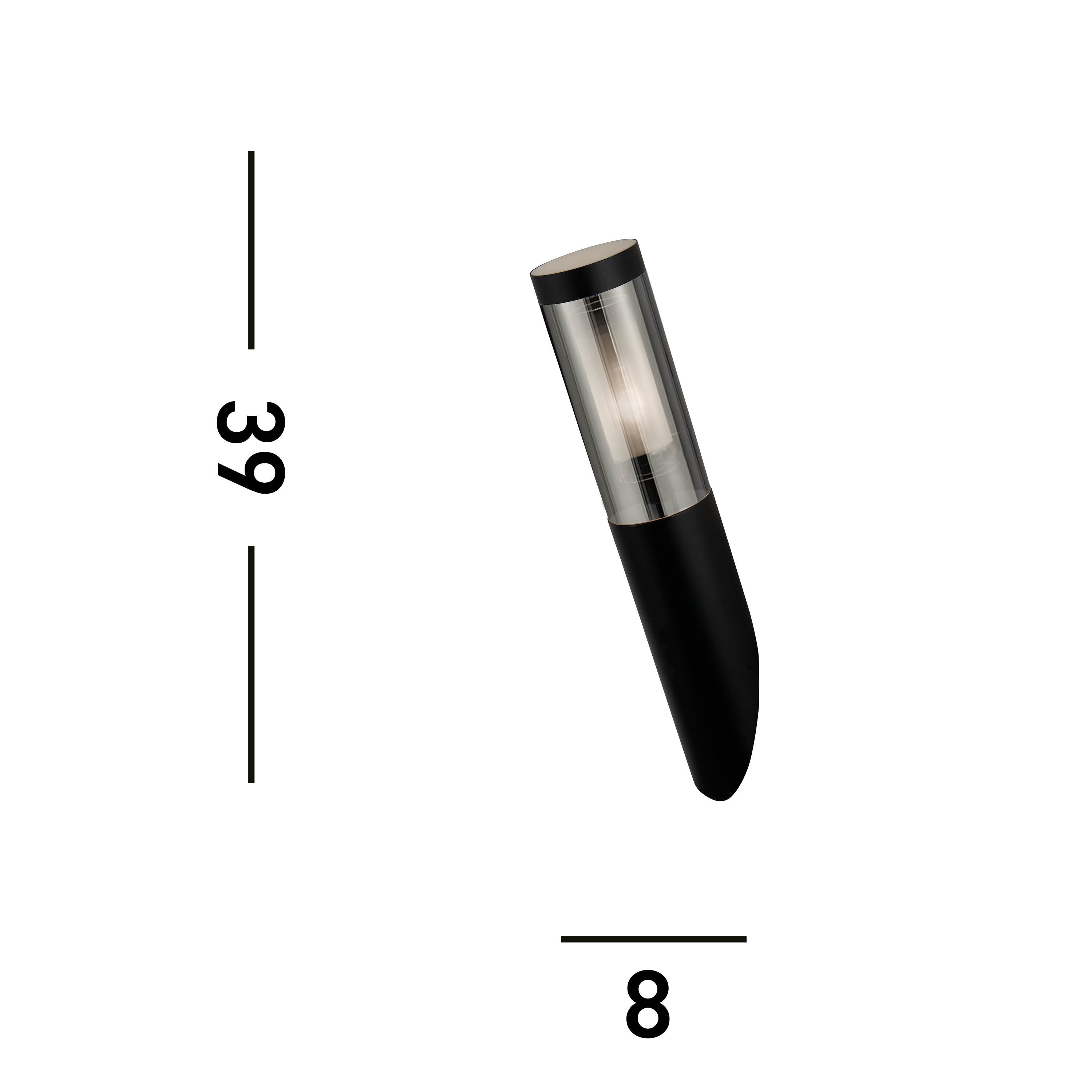 Searchlight Barnet Outdoor IP44 Wall Light - Black & Smoked Diffuser