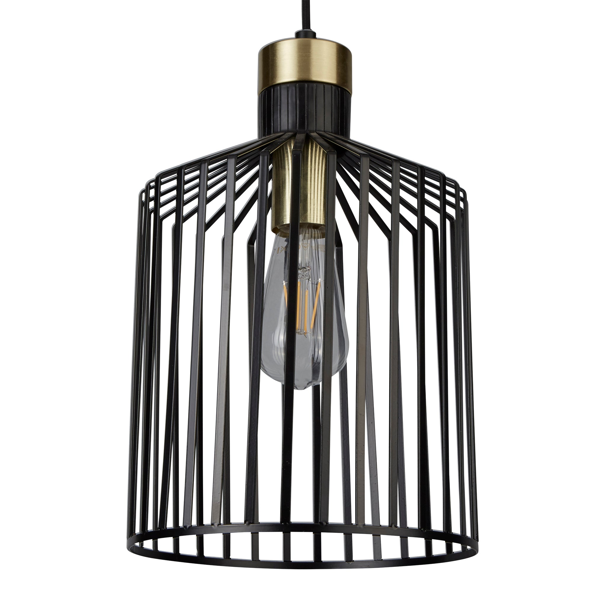 Searchlight Bedford Large Ceiling Pendant - Black & Satin Brass