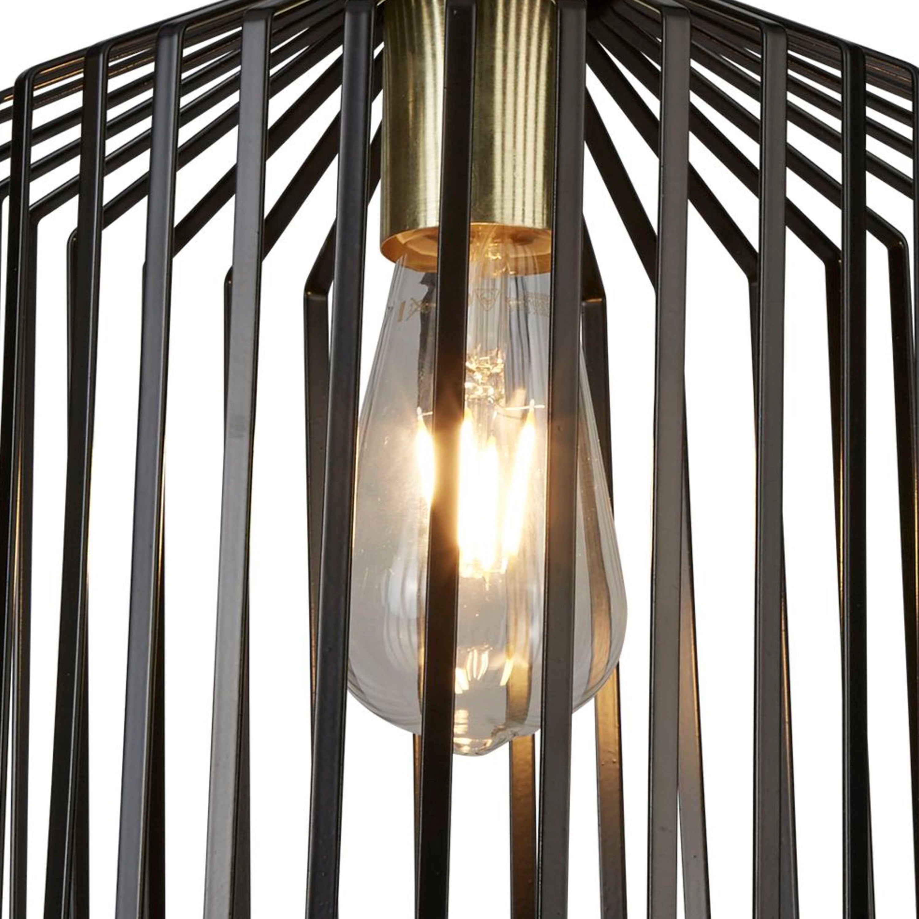 Searchlight Bedford Large Ceiling Pendant - Black & Satin Brass
