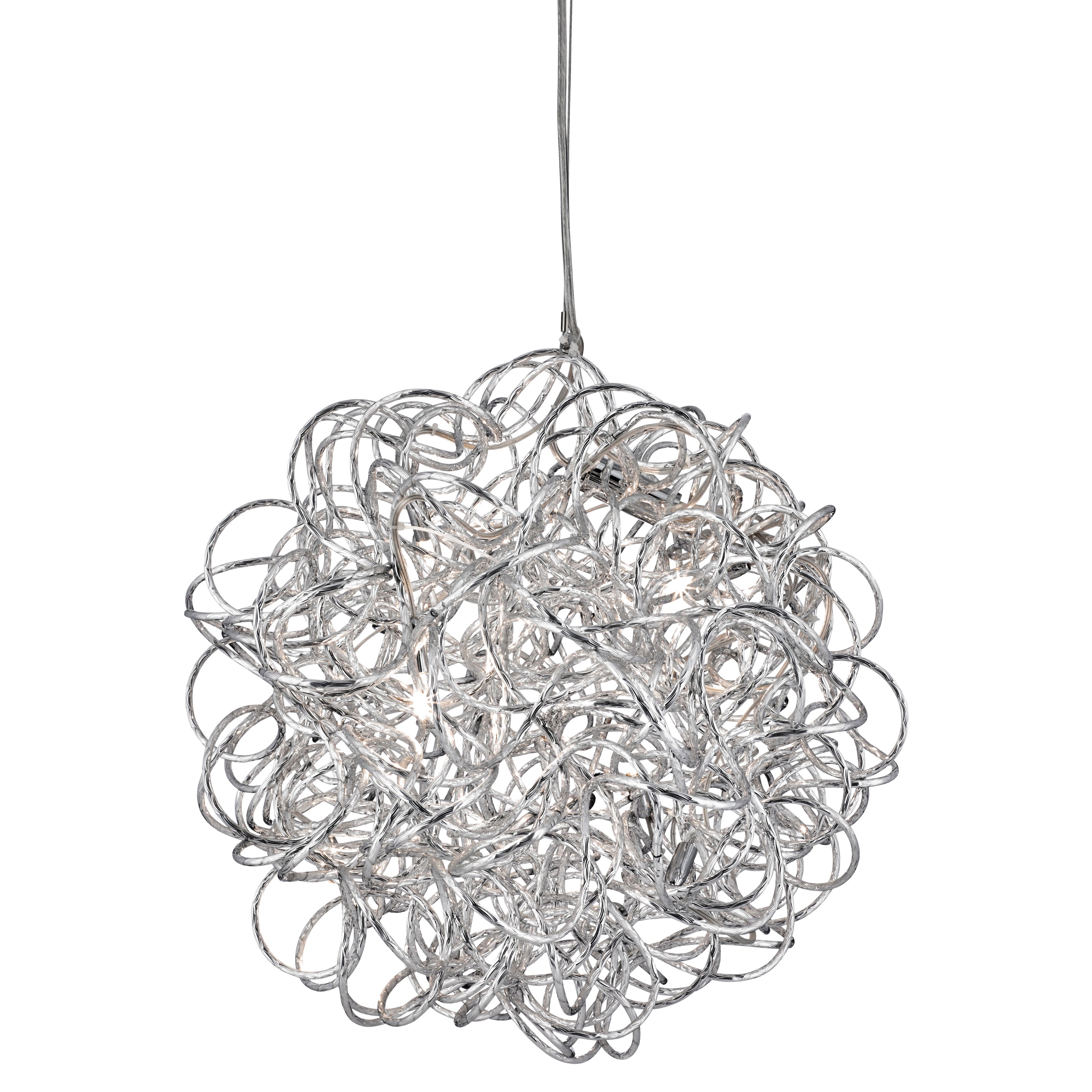 Searchlight Seaforth 6 Light LED Ceiling Pendant - Diamond Cut Aluminium