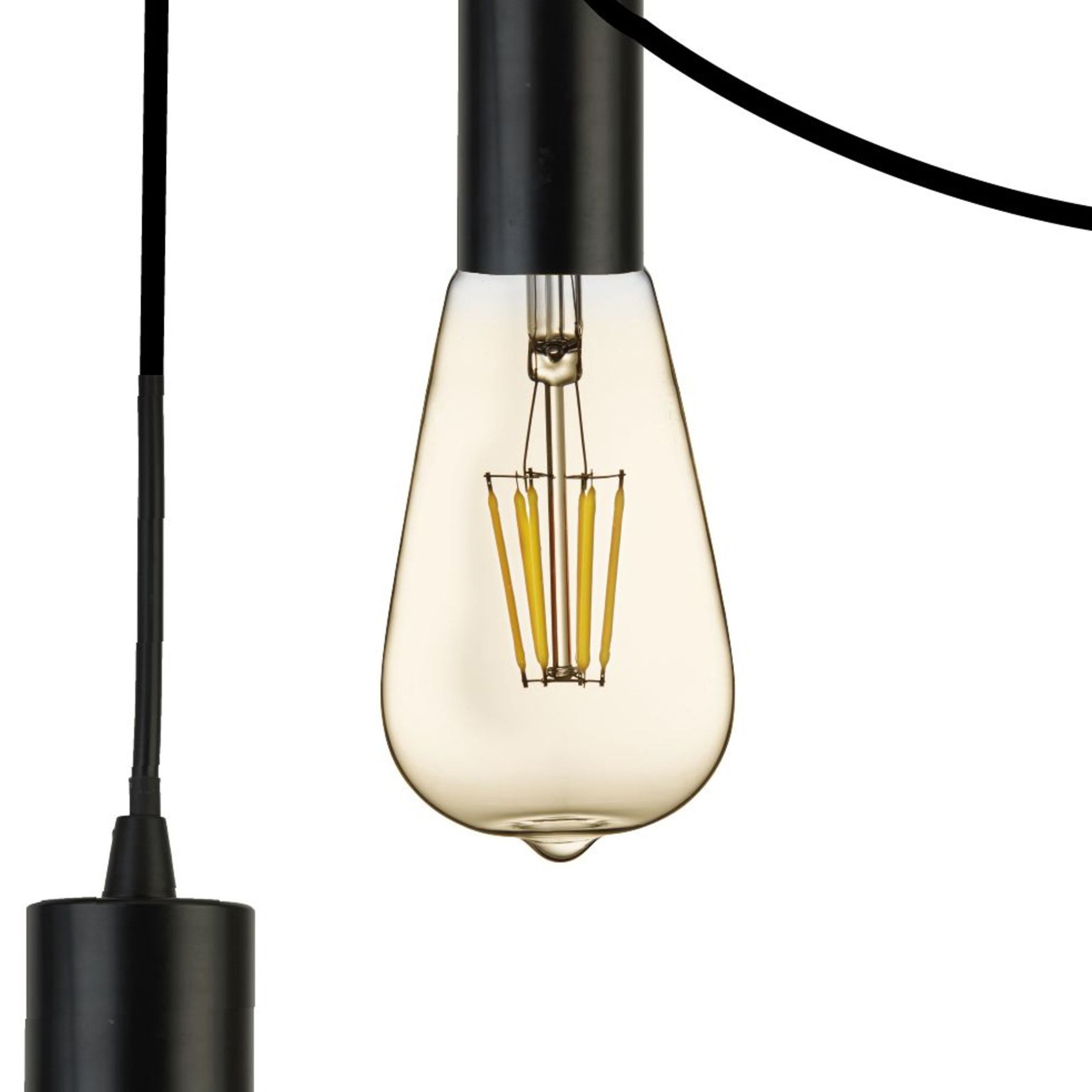 Searchlight Spencer 9 Light Ceiling Pendant - Black & Cables