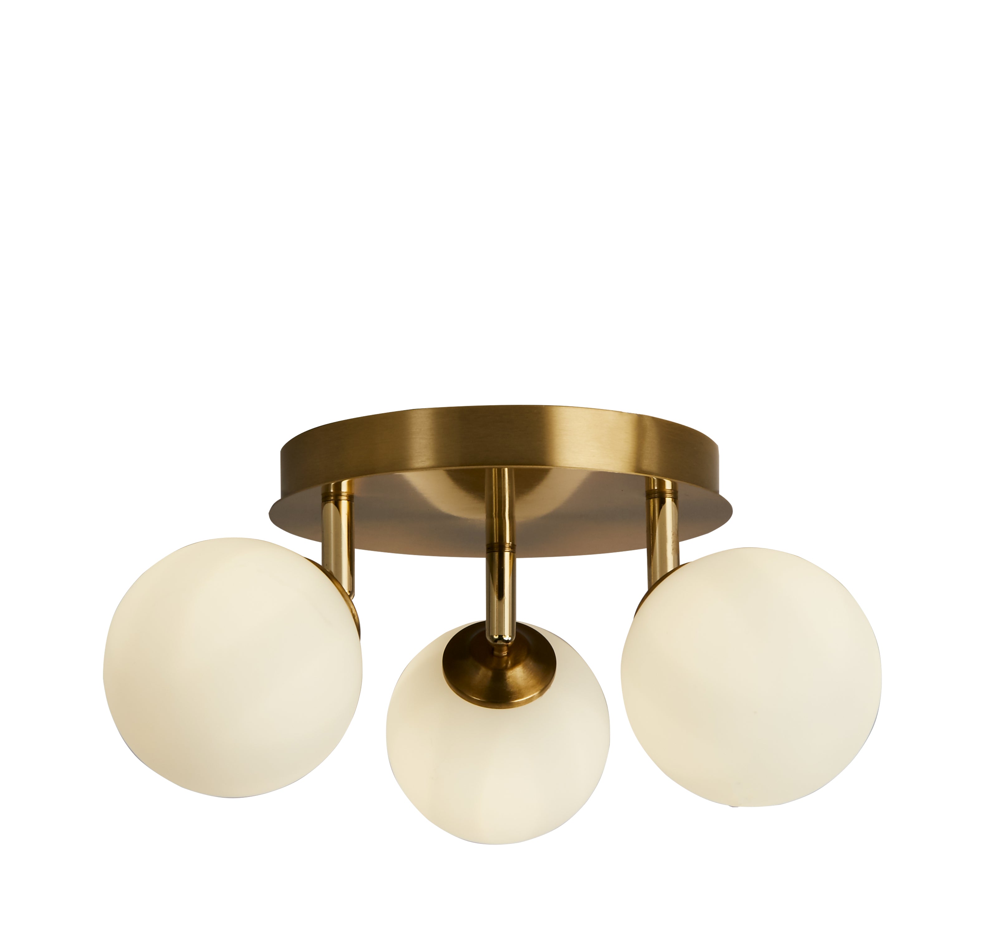 Searchlight Chadwick 3 Light Semi-Flush - Gold & Opal Glass