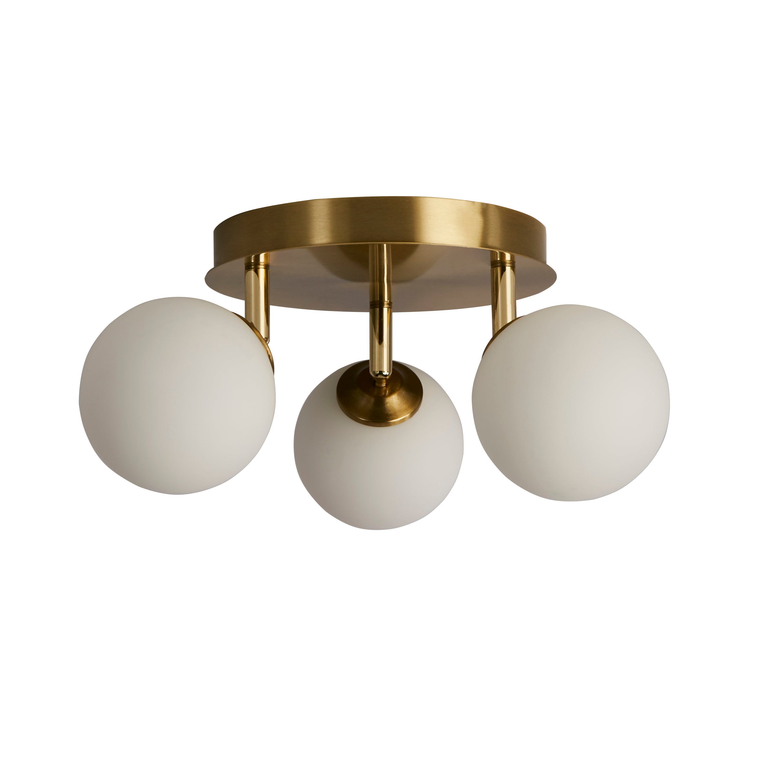 Searchlight Chadwick 3 Light Semi-Flush - Gold & Opal Glass