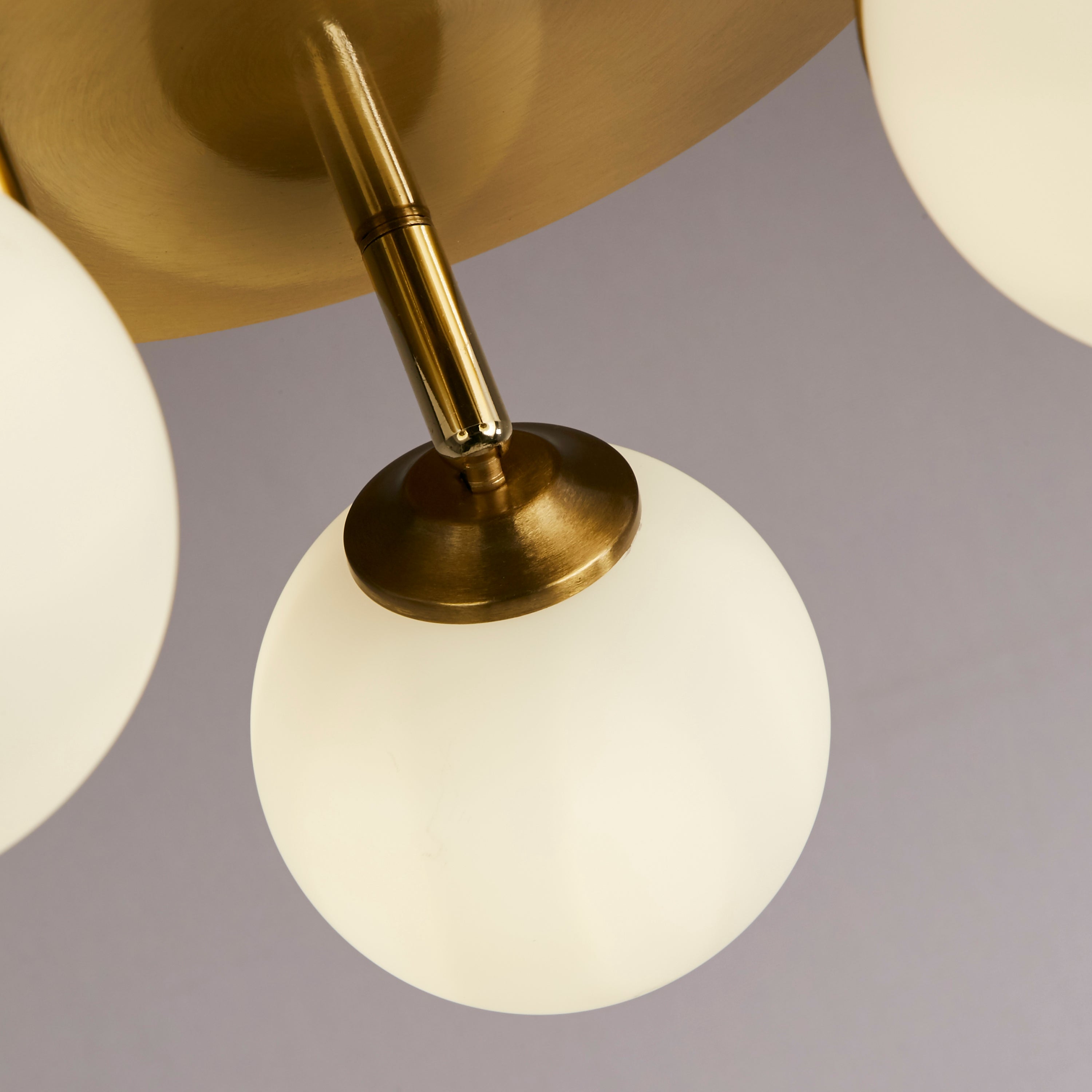 Searchlight Chadwick 3 Light Semi-Flush - Gold & Opal Glass