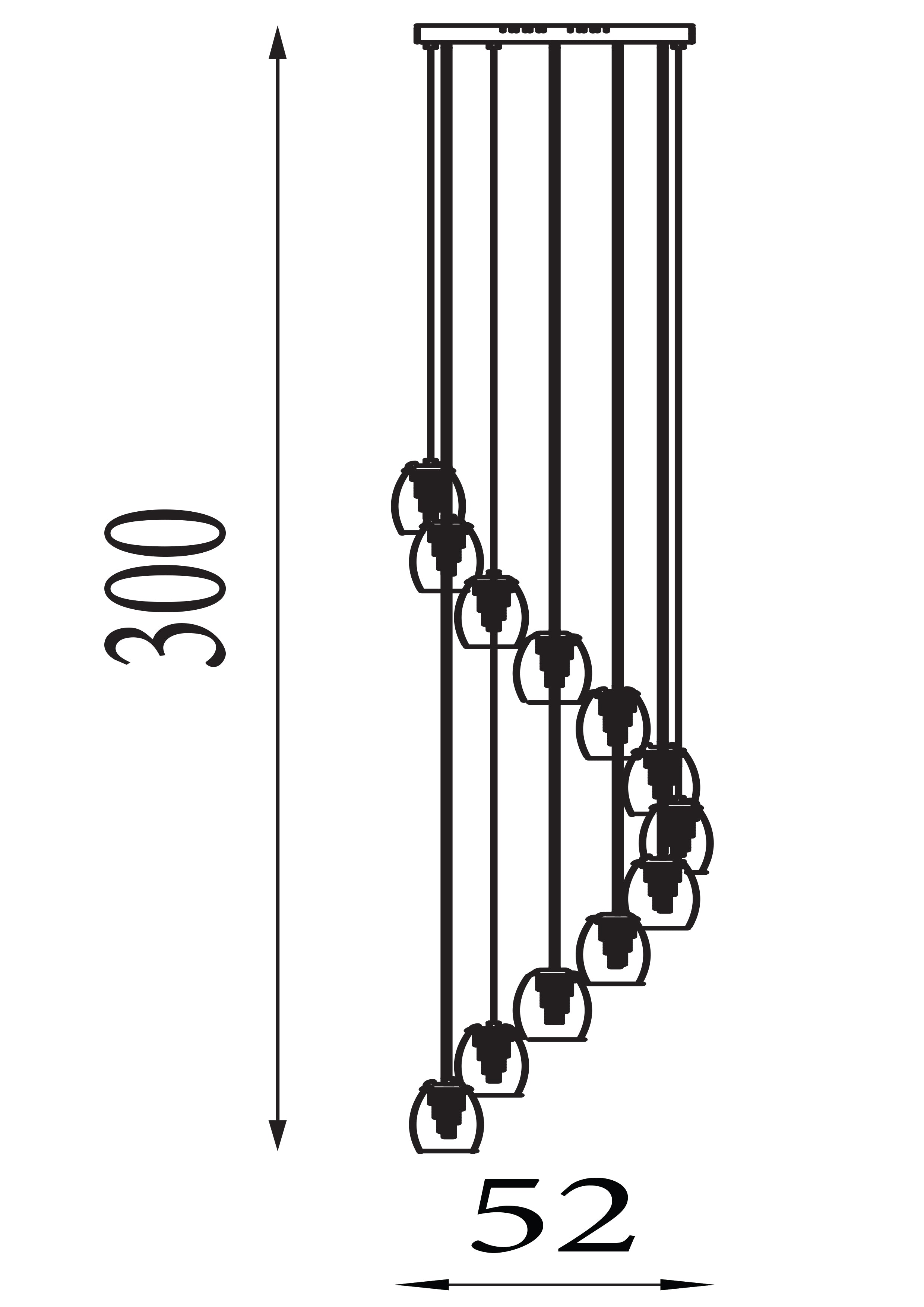 Searchlight Chapman 12 Light Ceiling Pendant - Chrome & Clear Glass