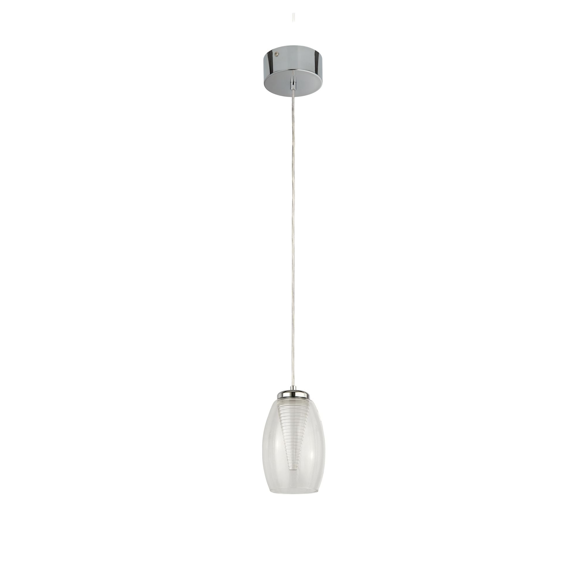 Searchlight Chapman Ceiling Pendant - Chrome & Clear Glass