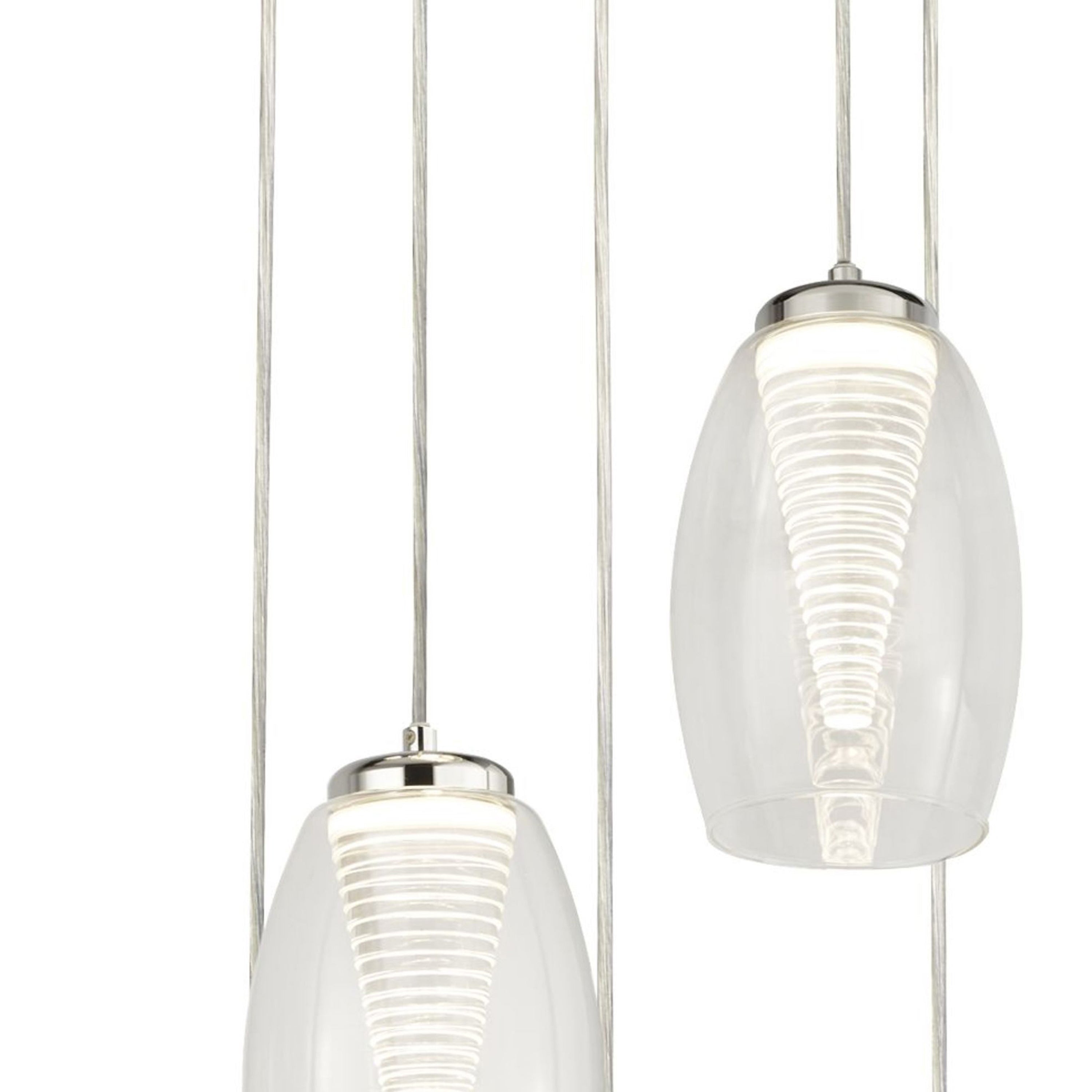 Searchlight Chapman 5 Light Ceiling Pendant - Chrome & Clear Glass