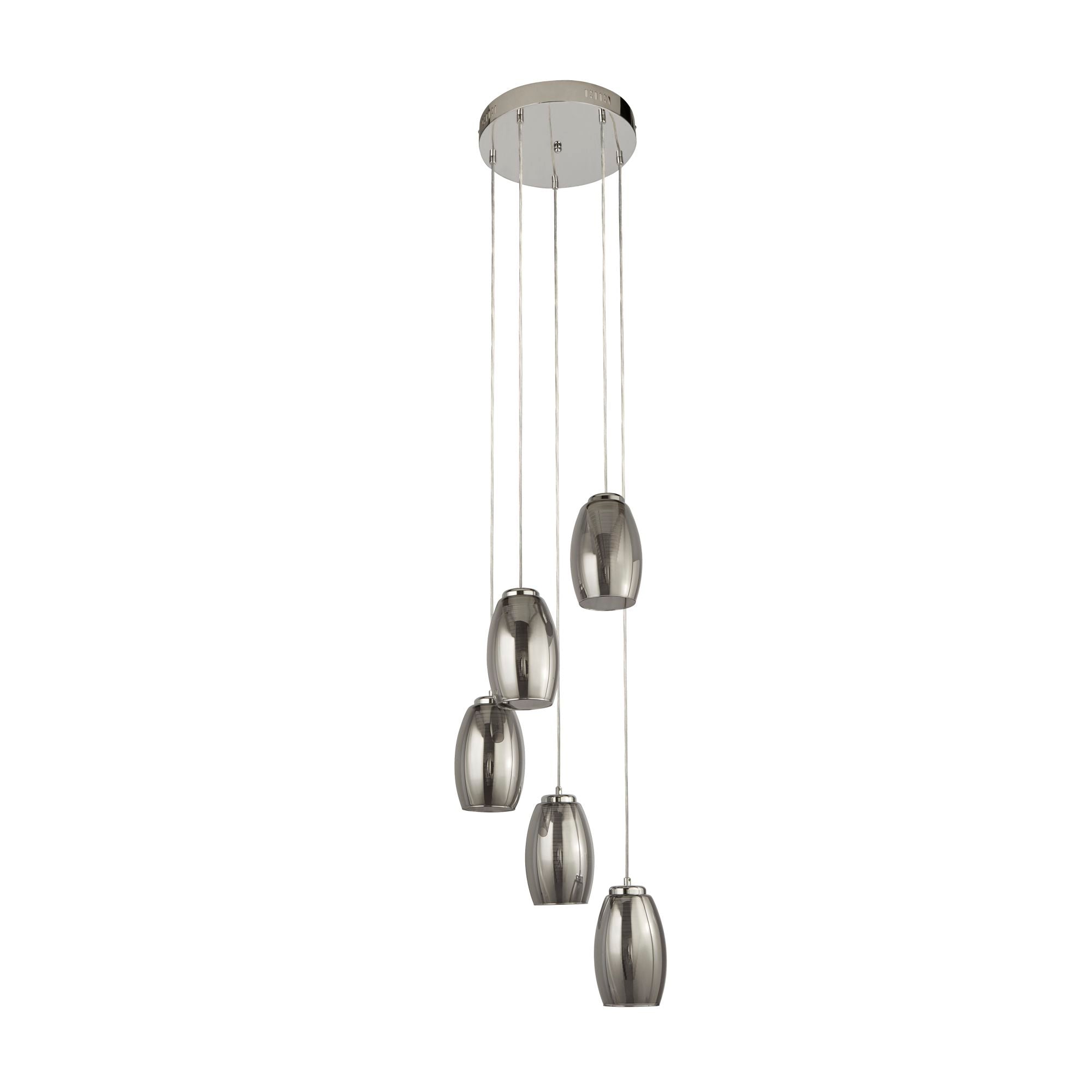 Searchlight Chapman 5 Light Ceiling Pendant - Chrome & Smoked Glass