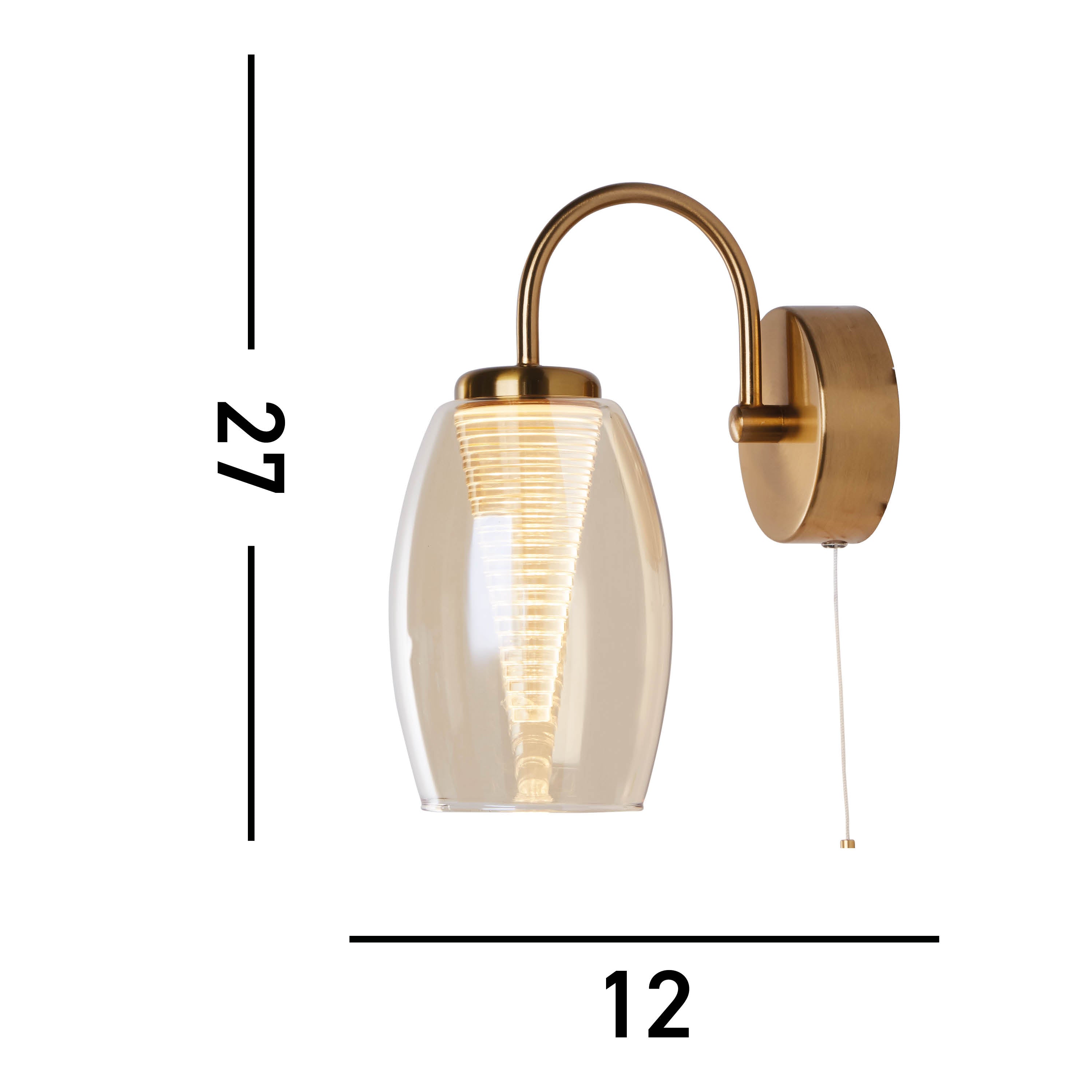 Searchlight Chapman Wall Light - Bronze & Champagne Glass