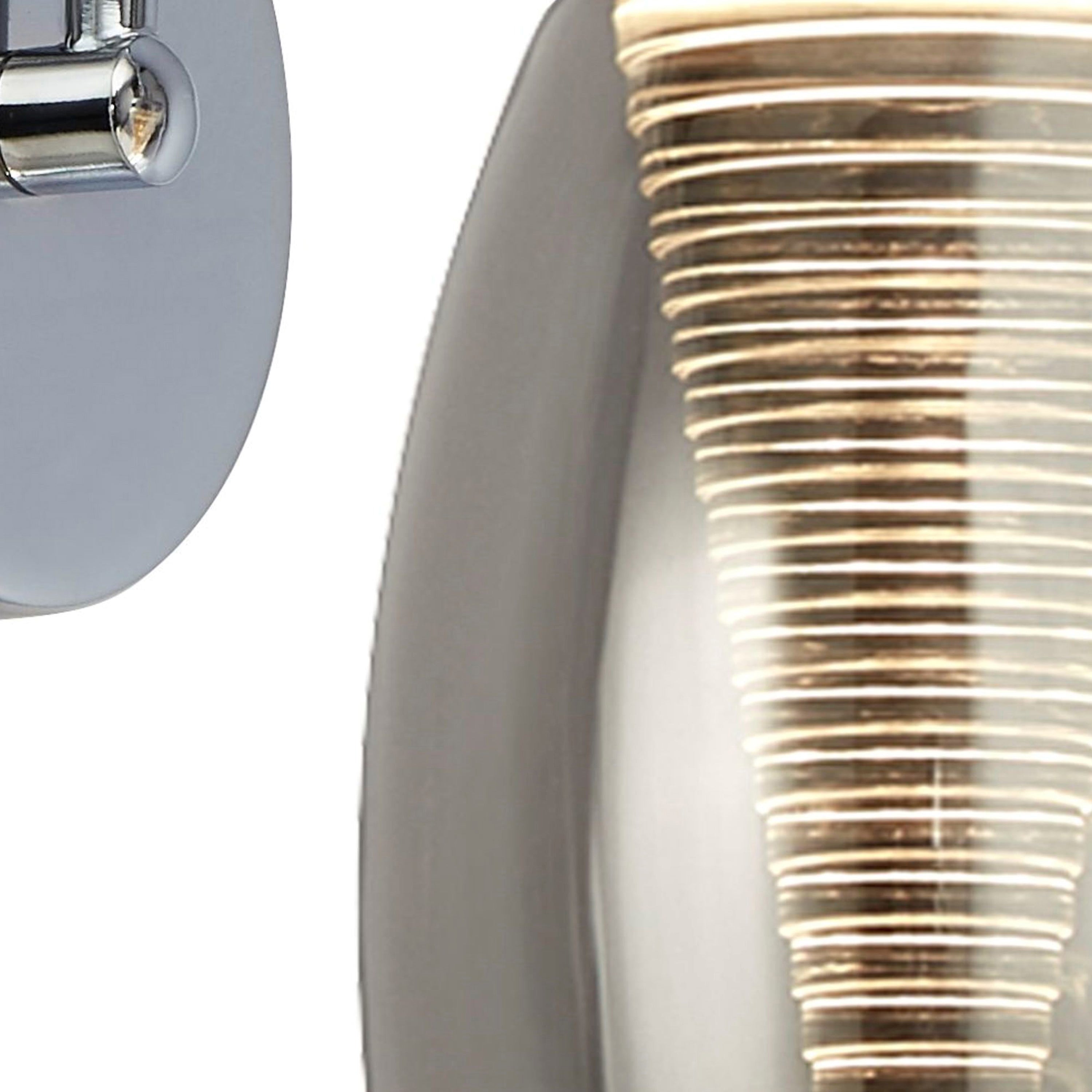 Searchlight Chapman Wall Light - Chrome & Smoked Glass