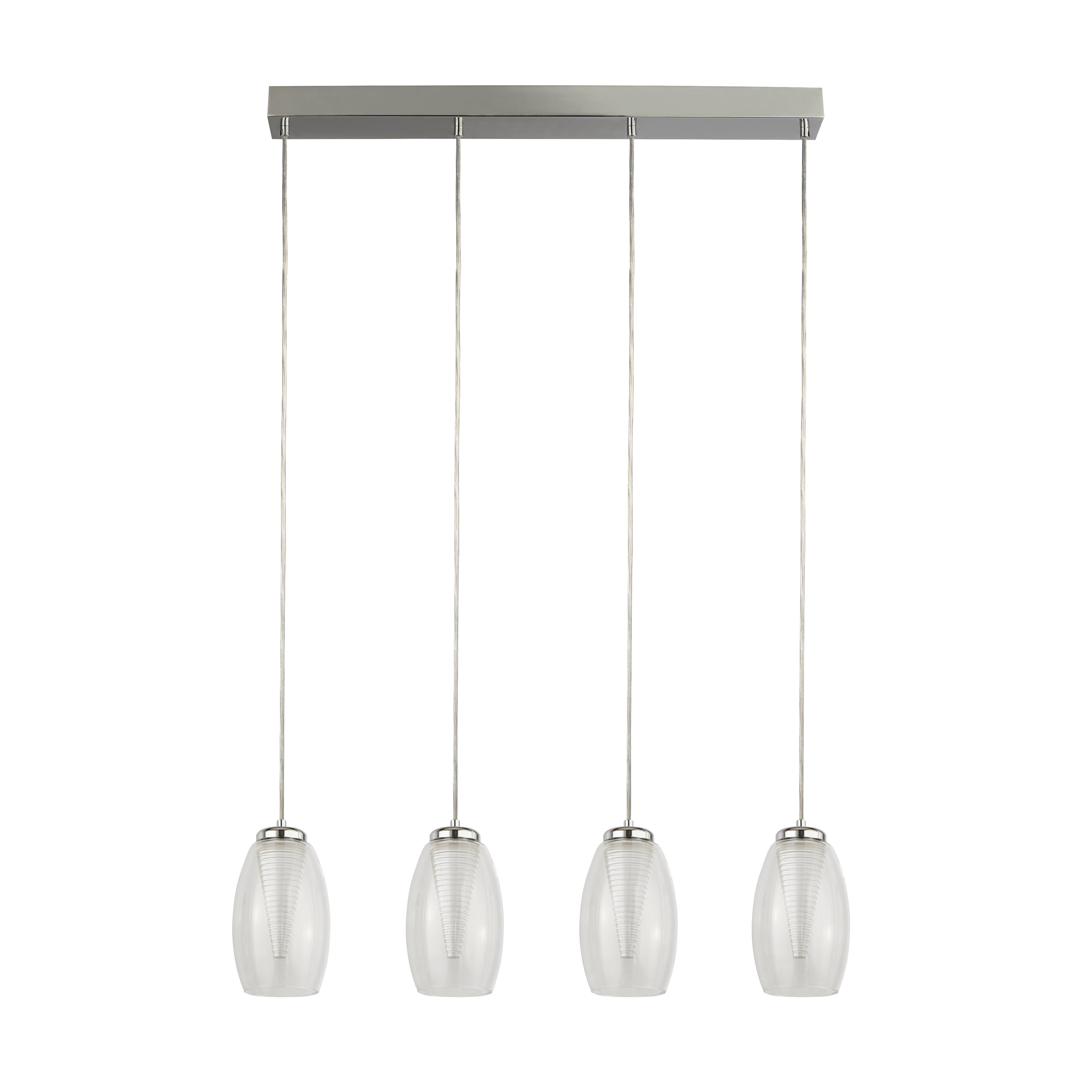 Searchlight Chapman 4 Light Bar Ceiling Pendant - Chrome & Clear Glass