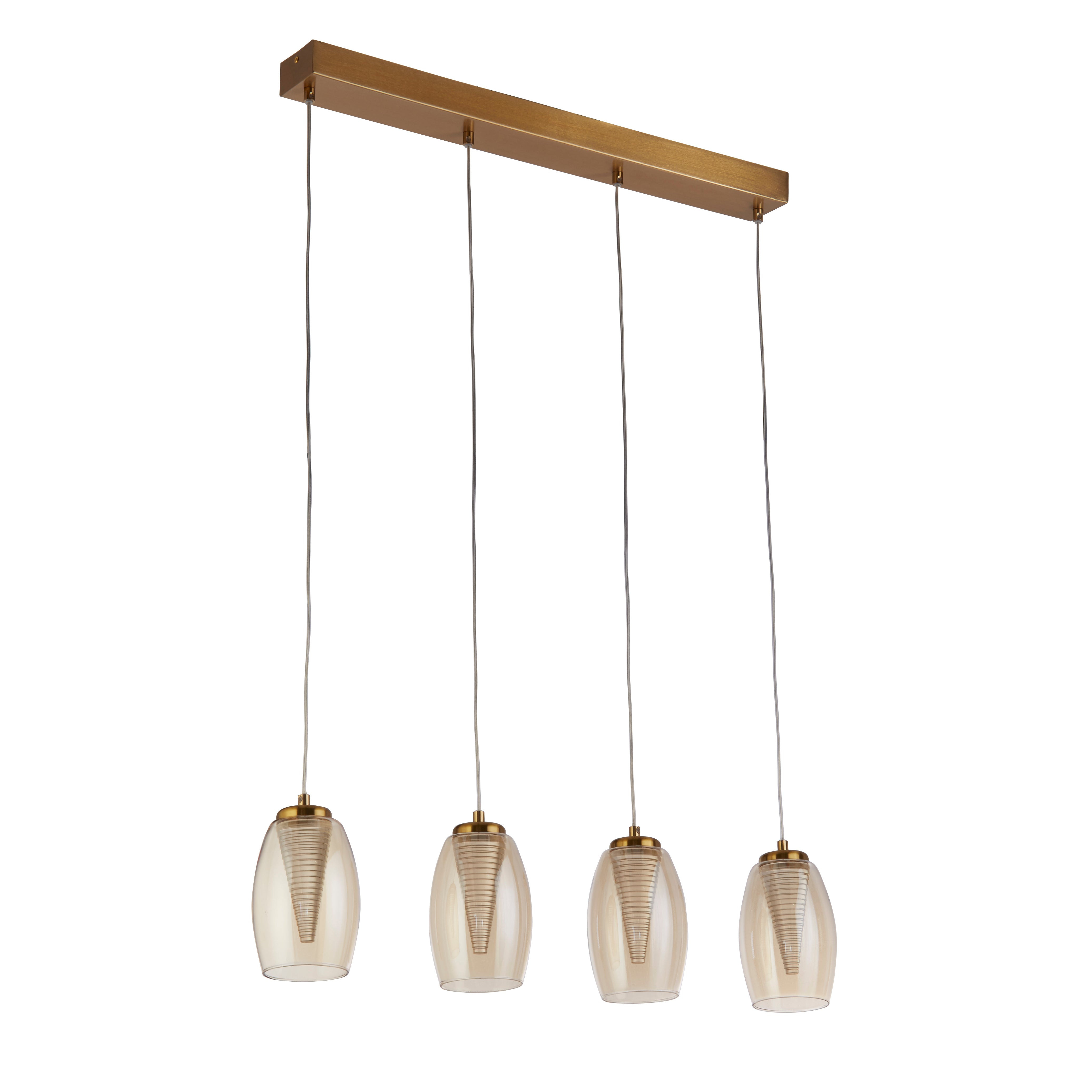Searchlight Chapman 4 Light Bar Pendant - Bronze & Champagne Glass