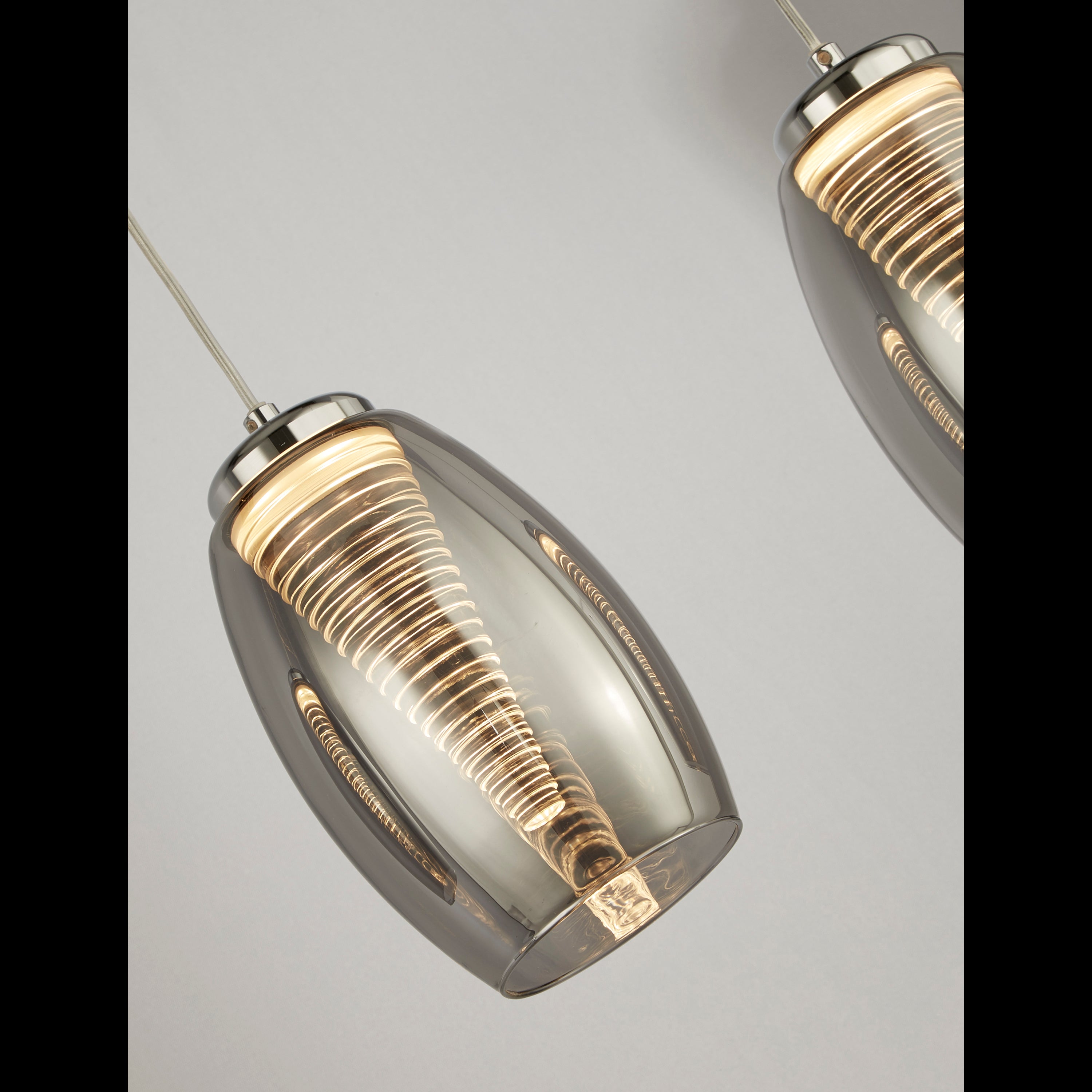 Searchlight Chapman 4 Light Bar Ceiling Pendant - Chrome & Smoked Glass