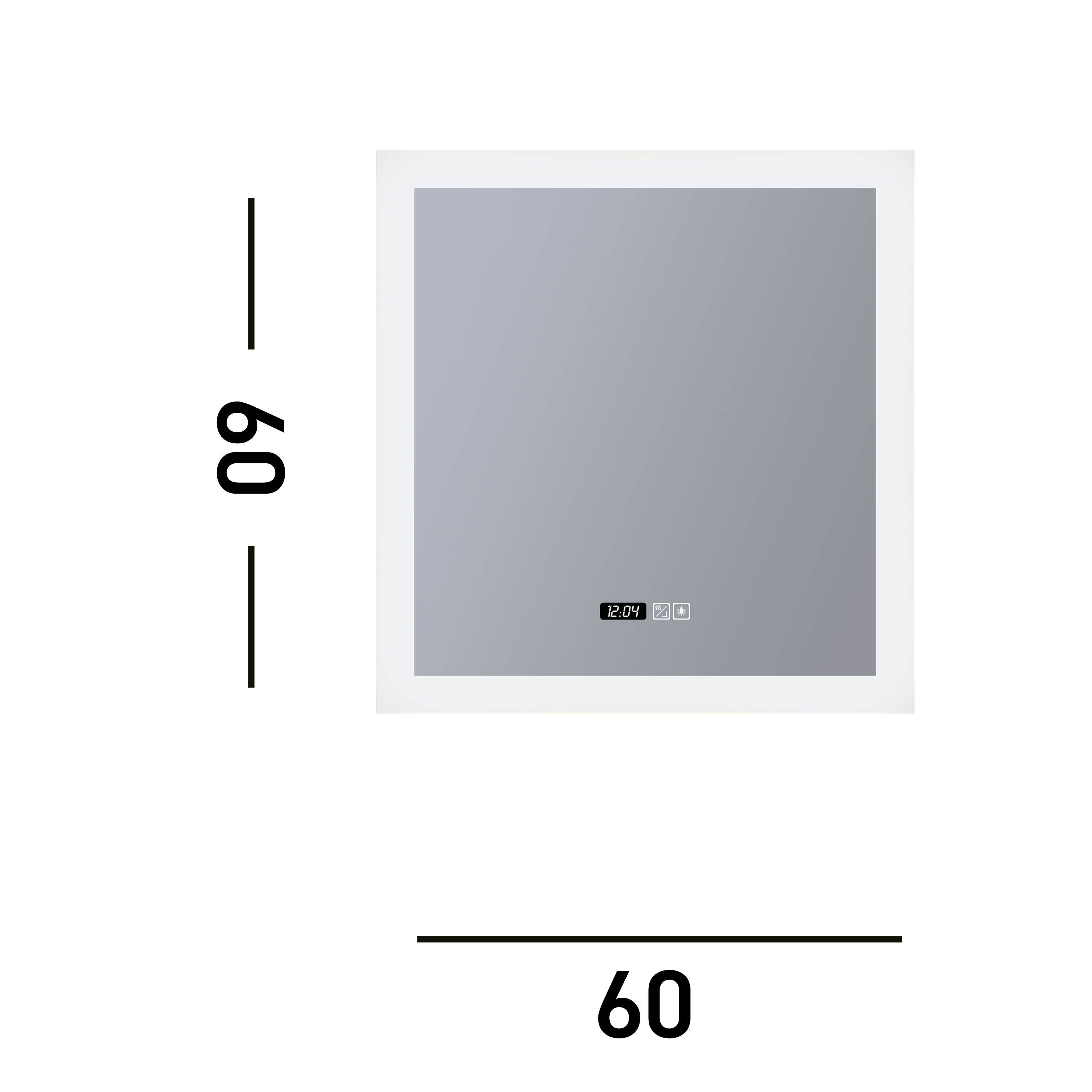 Searchlight Soho Bathroom Mirror - Digital Clock & Demister