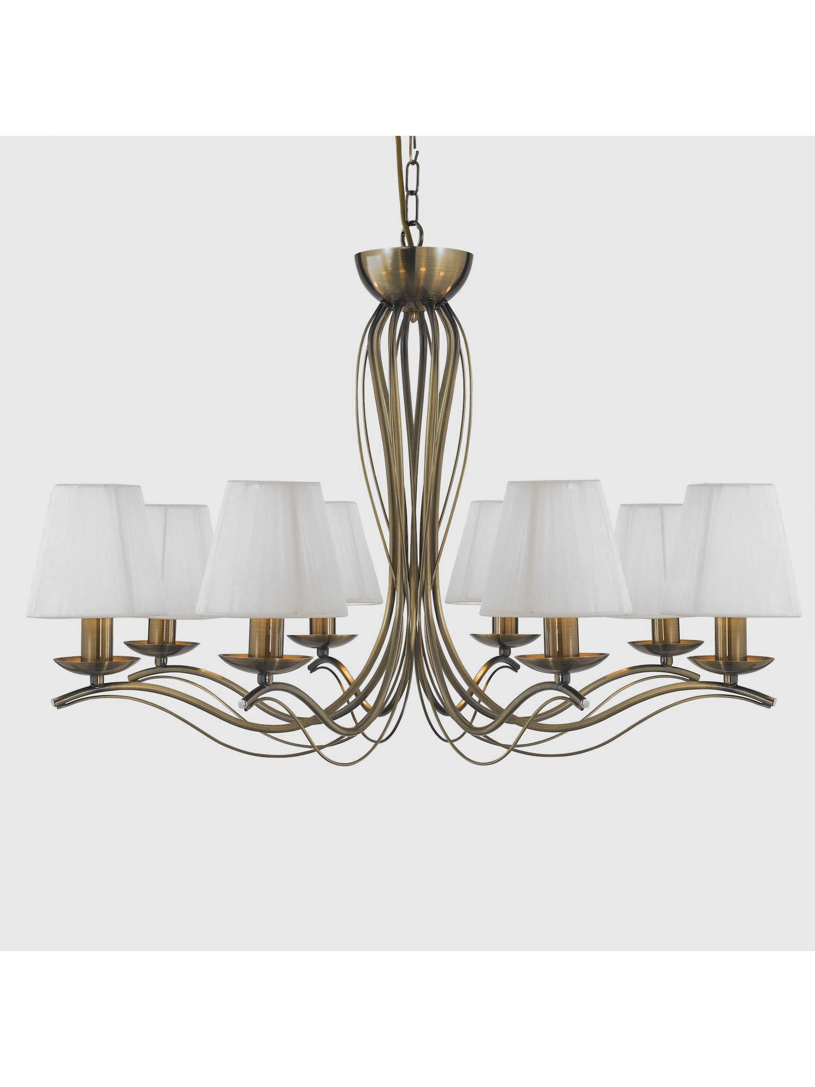 Searchlight Althorp 8 Light Pendant - Antique Brass & Ivory String Fabric