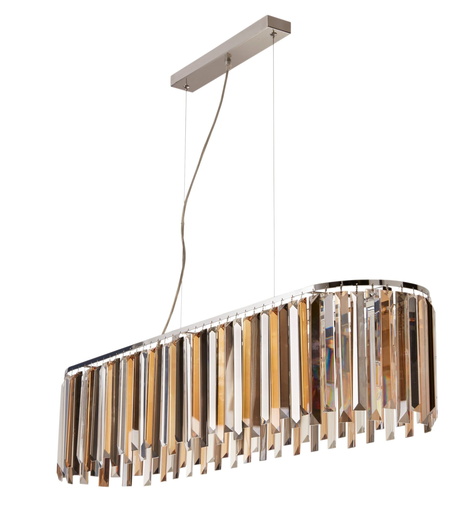 Searchlight Carlingford 8 Light Ceiling Pendant - Chrome & Glass Prisms