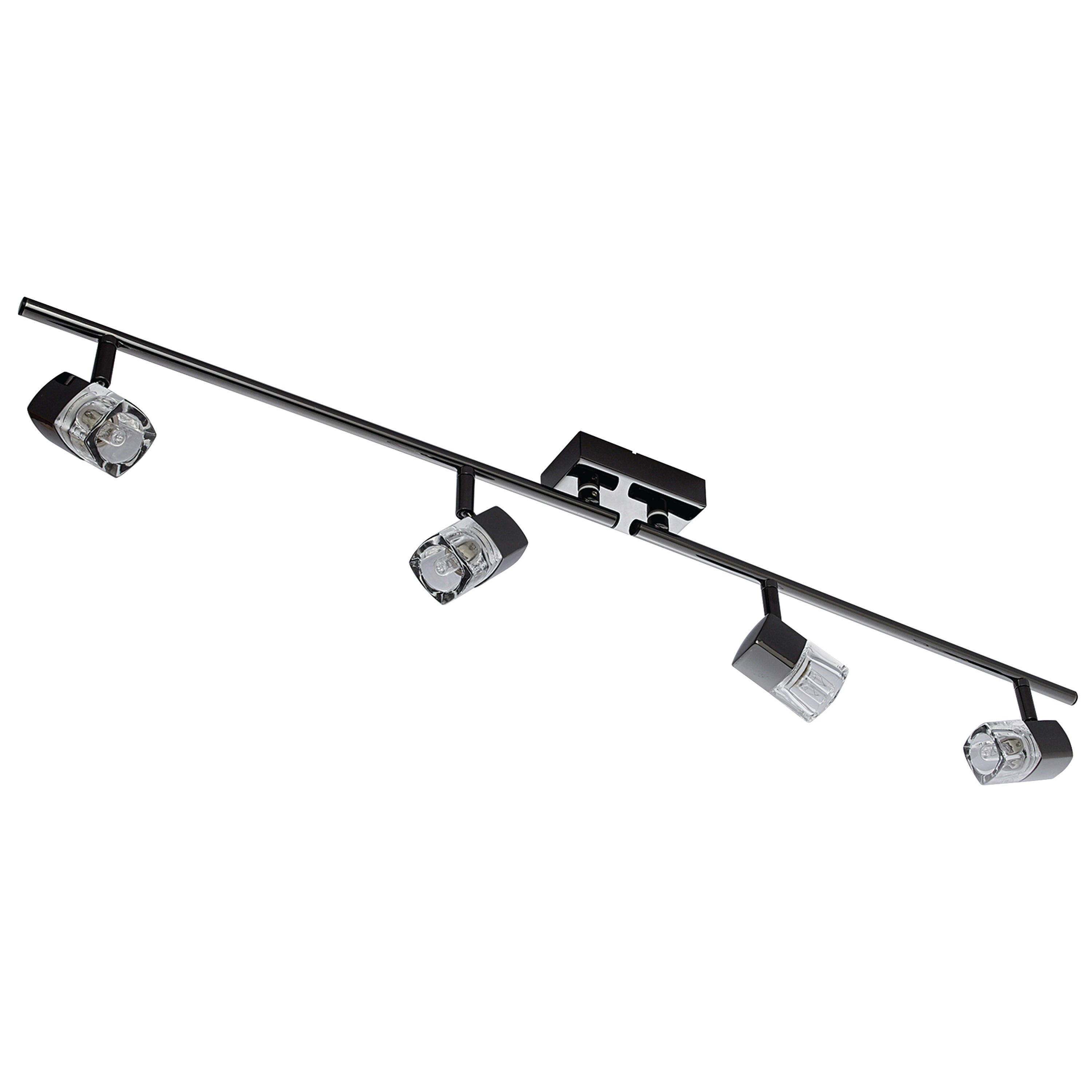 Searchlight Bellamy 4 Light Split Bar Spotlight - Chrome & Clear Glass