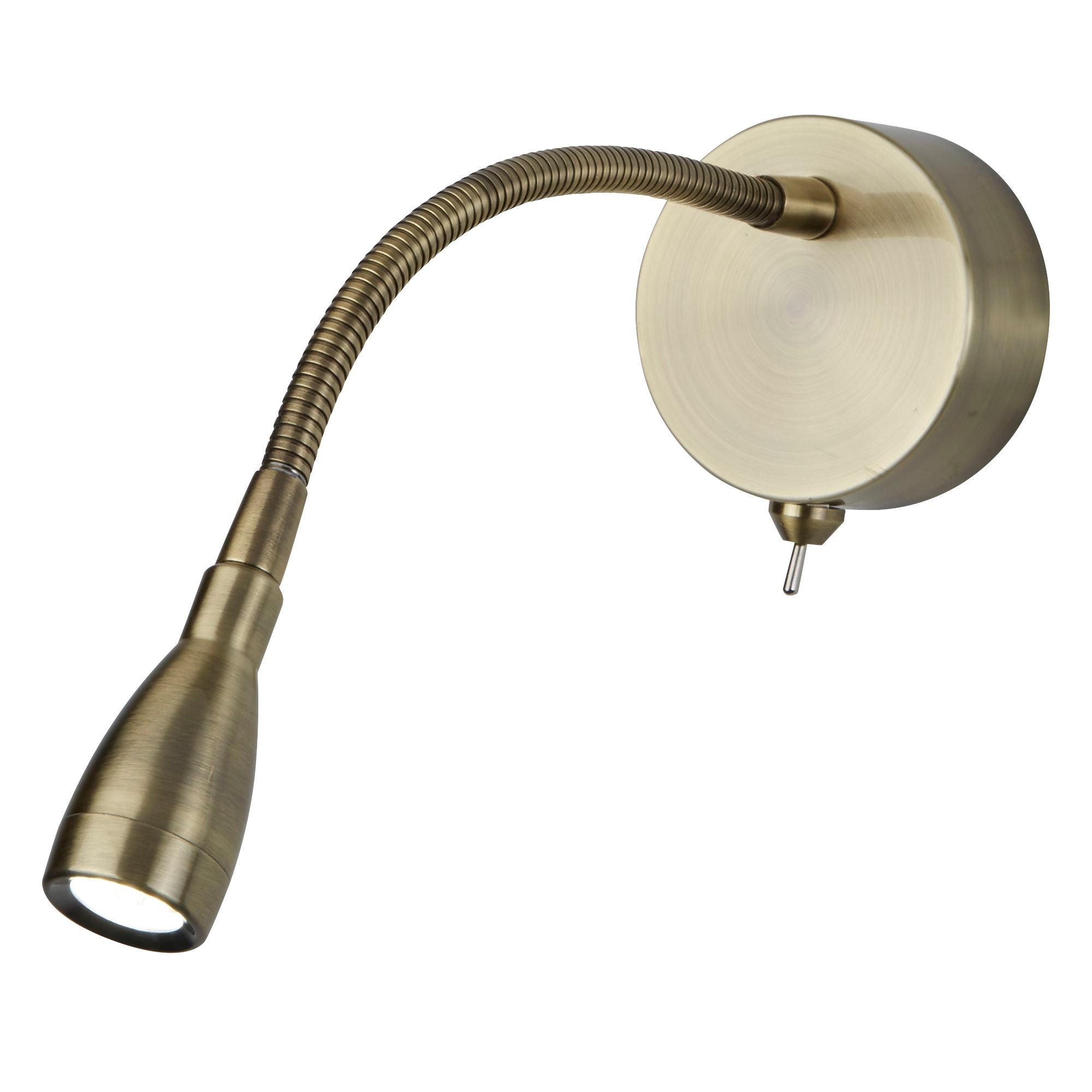 Searchlight Fenton LED Adjustable Wall Light - Antique Brass