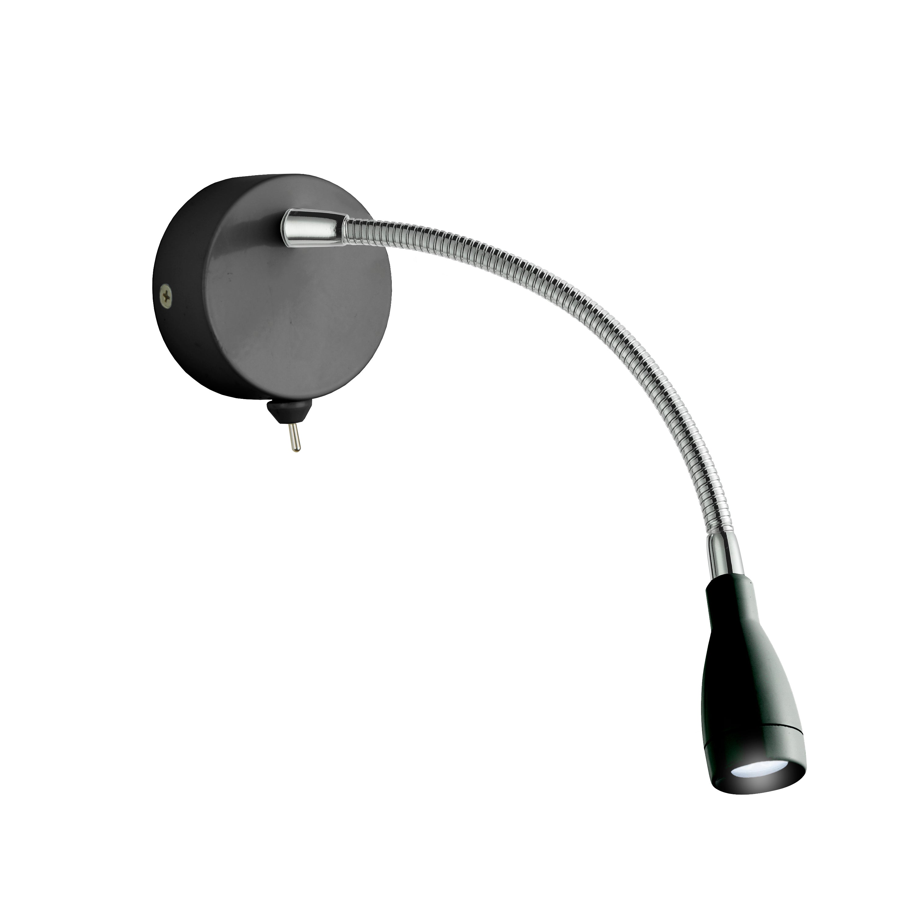 Searchlight Fenton Wall LED Adjustable Wall Light - Black & Chrome