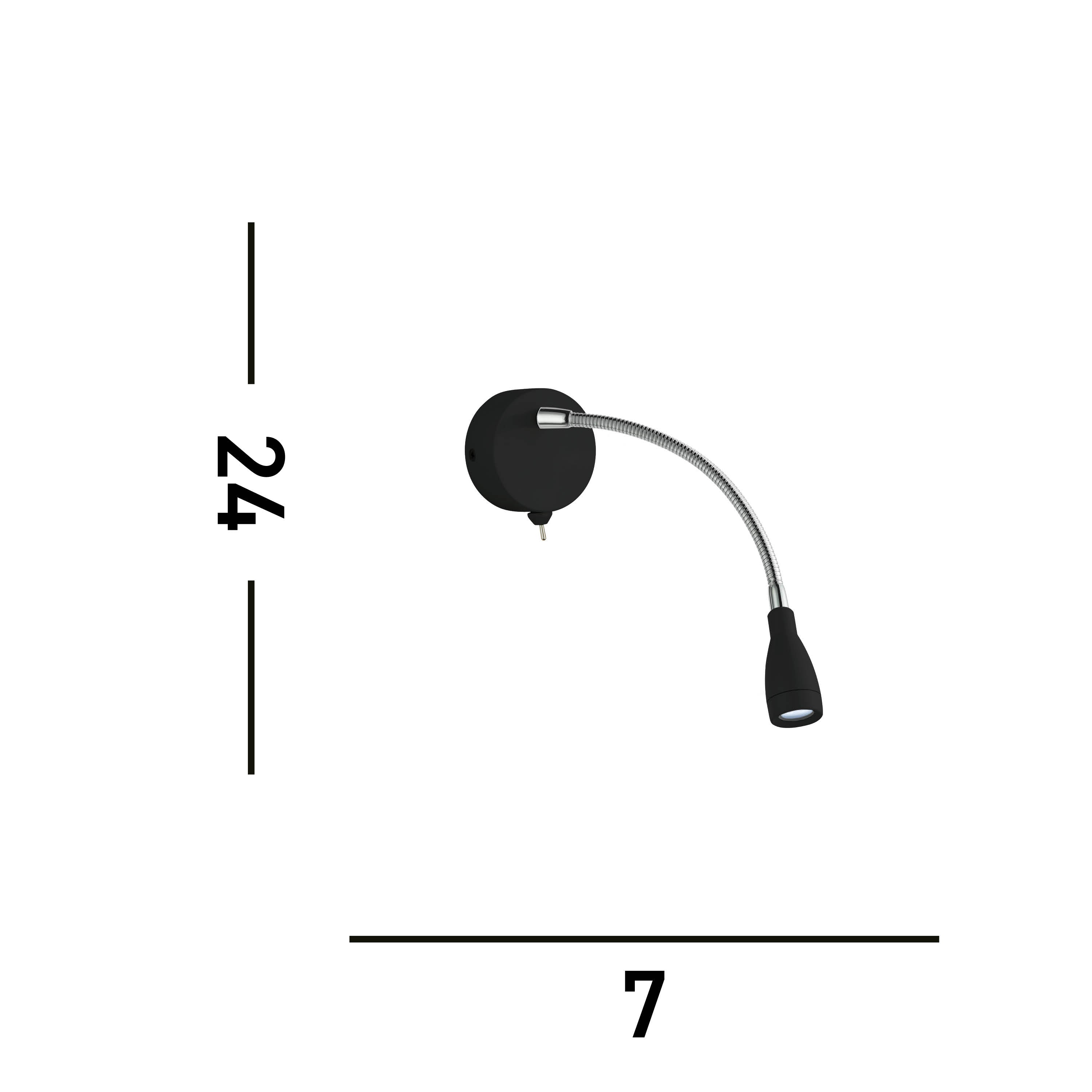 Searchlight Fenton Wall LED Adjustable Wall Light - Black & Chrome