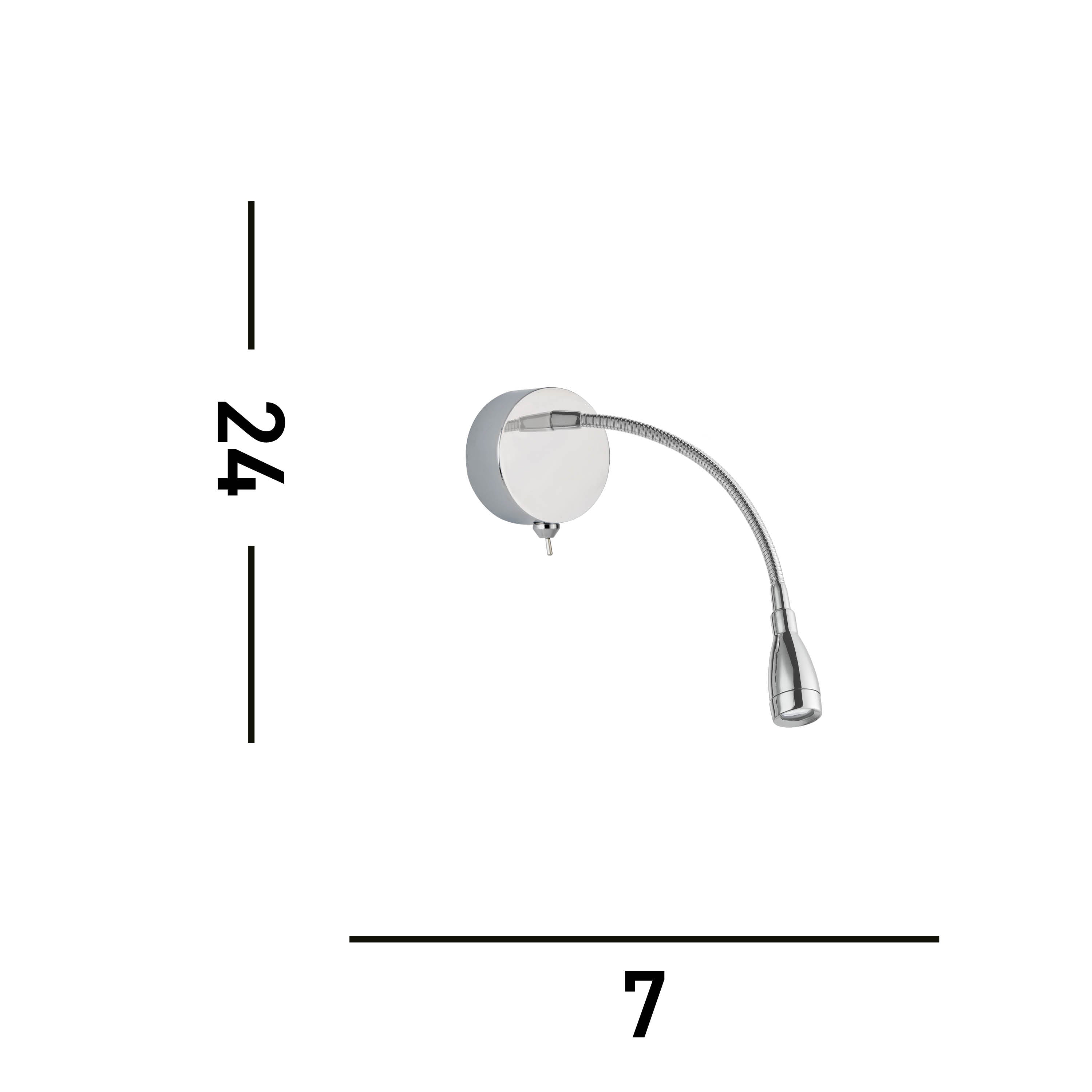 Searchlight Fenton LED Adjustable Wall Light - Chrome