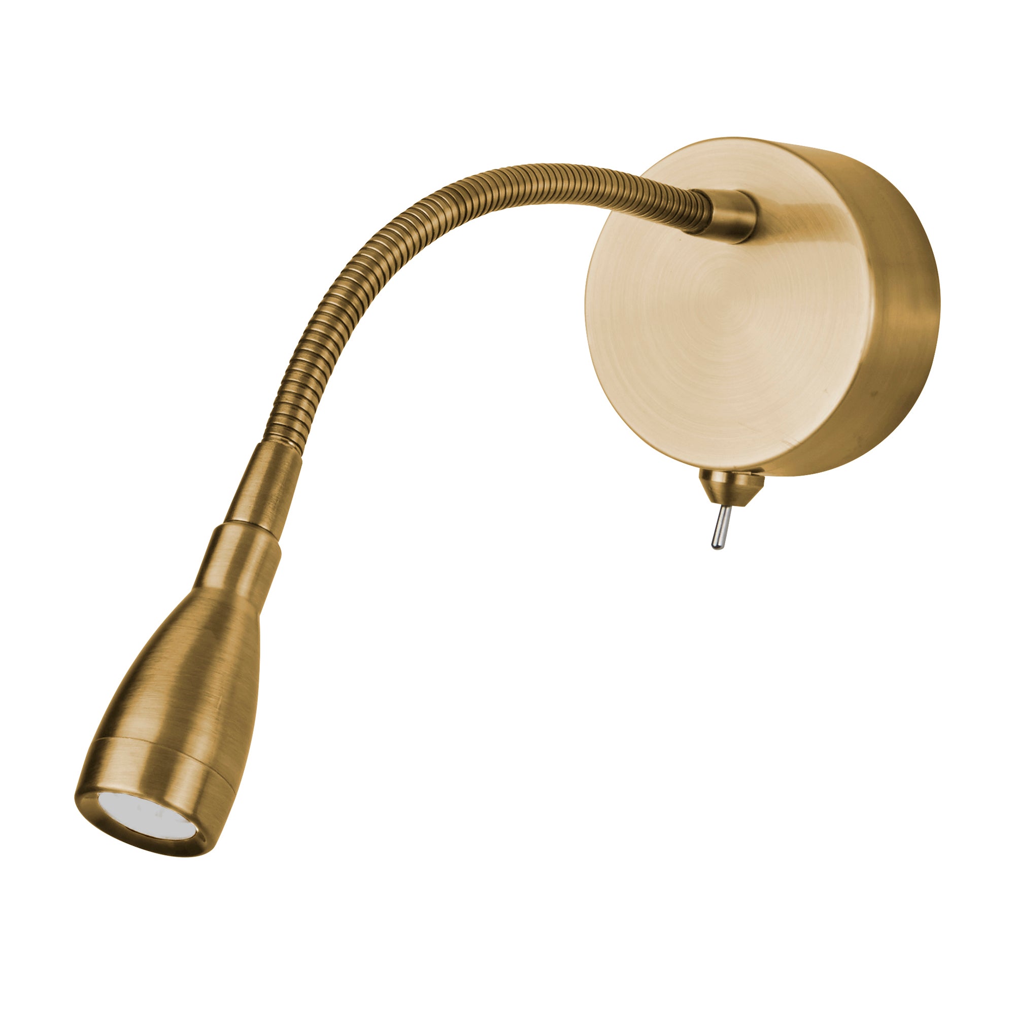 Searchlight Fenton LED Adjustable Wall Light - Satin Brass