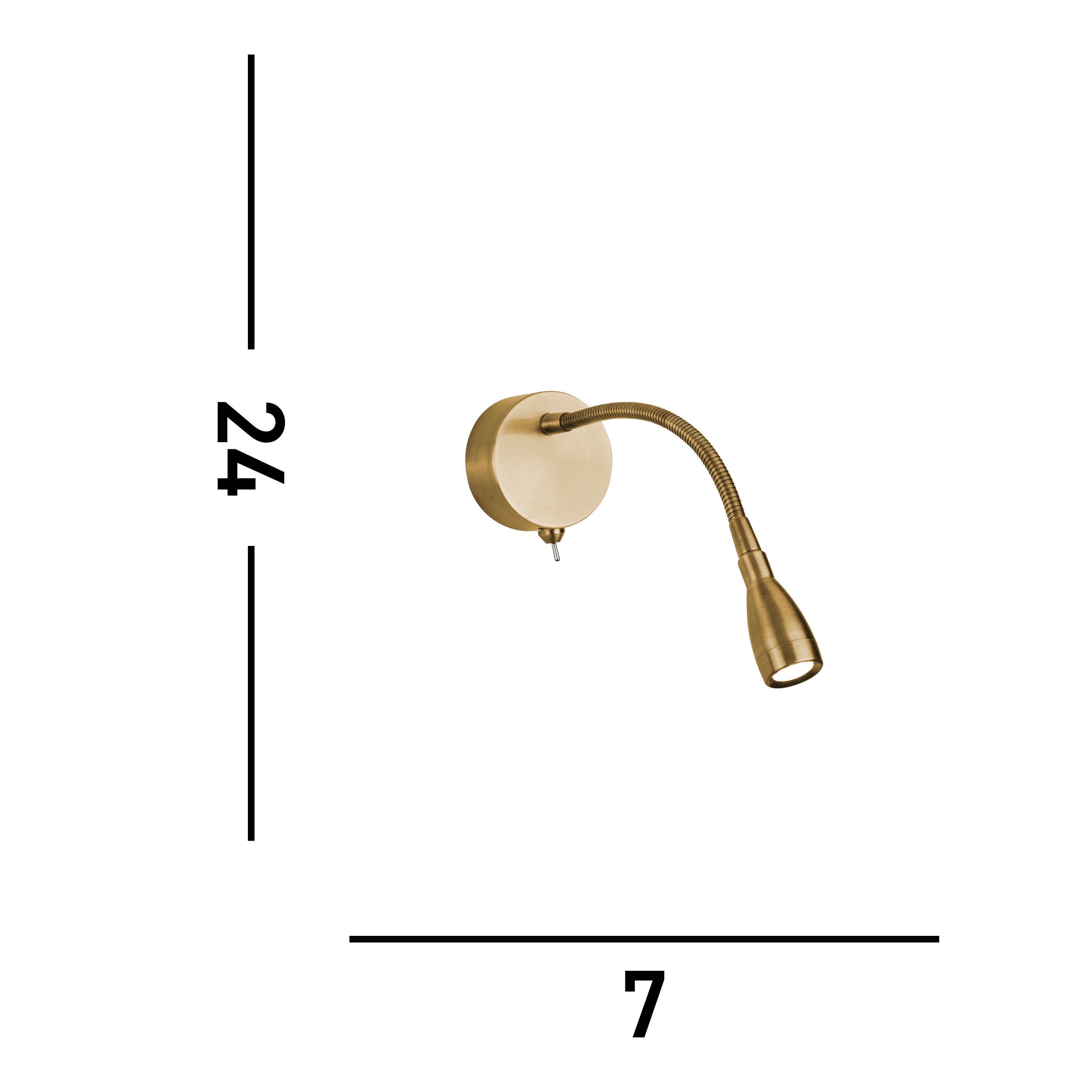 Searchlight Fenton LED Adjustable Wall Light - Satin Brass