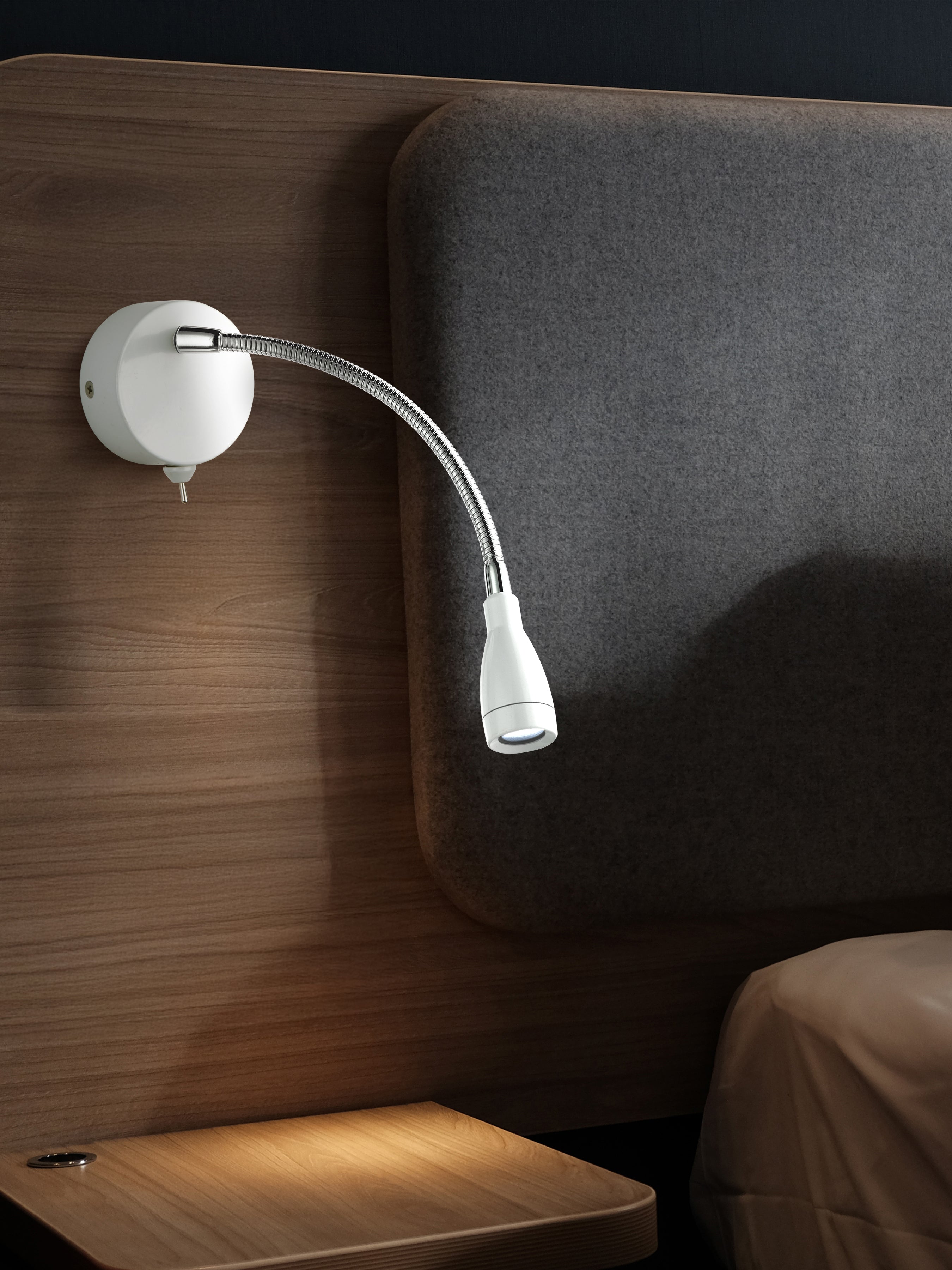 Searchlight Fenton LED Adjustable Wall Light - White & Chrome