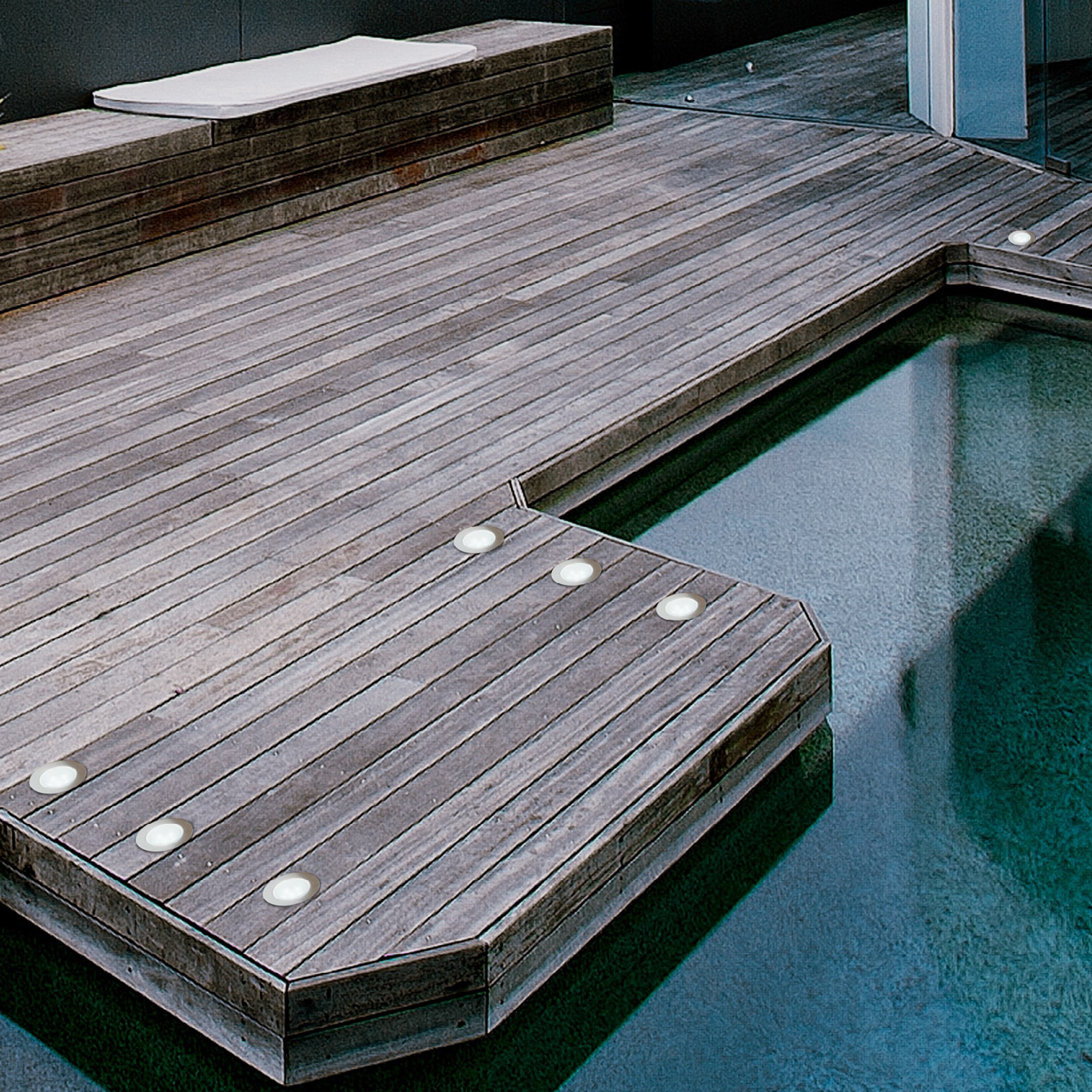 Searchlight Walkover Round LED Outdoor 10 Piece Kit - 30mm - Stainless Steel