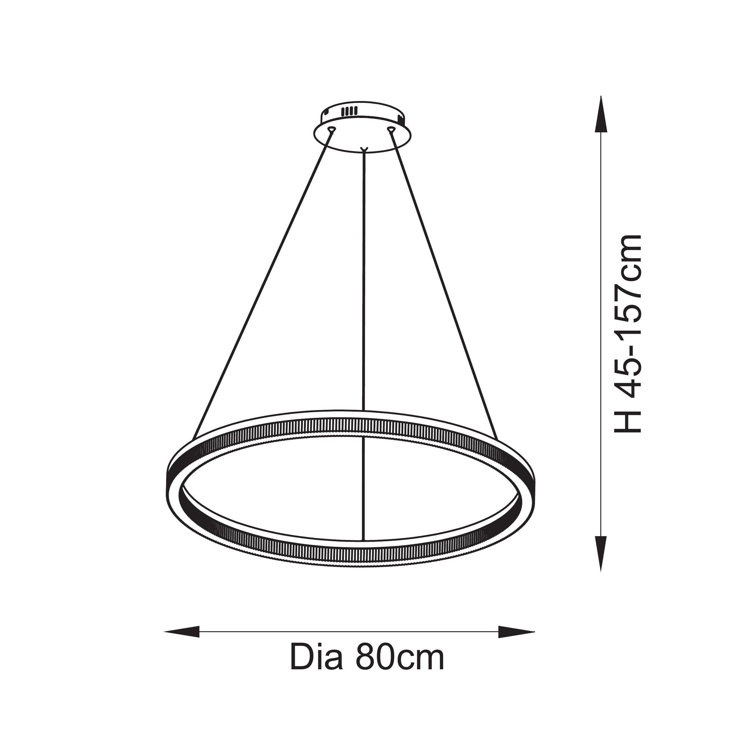 Utopia Orbit Led Hoop Pendant - Brushed Gold Plate & Opal Ribbed Acrylic